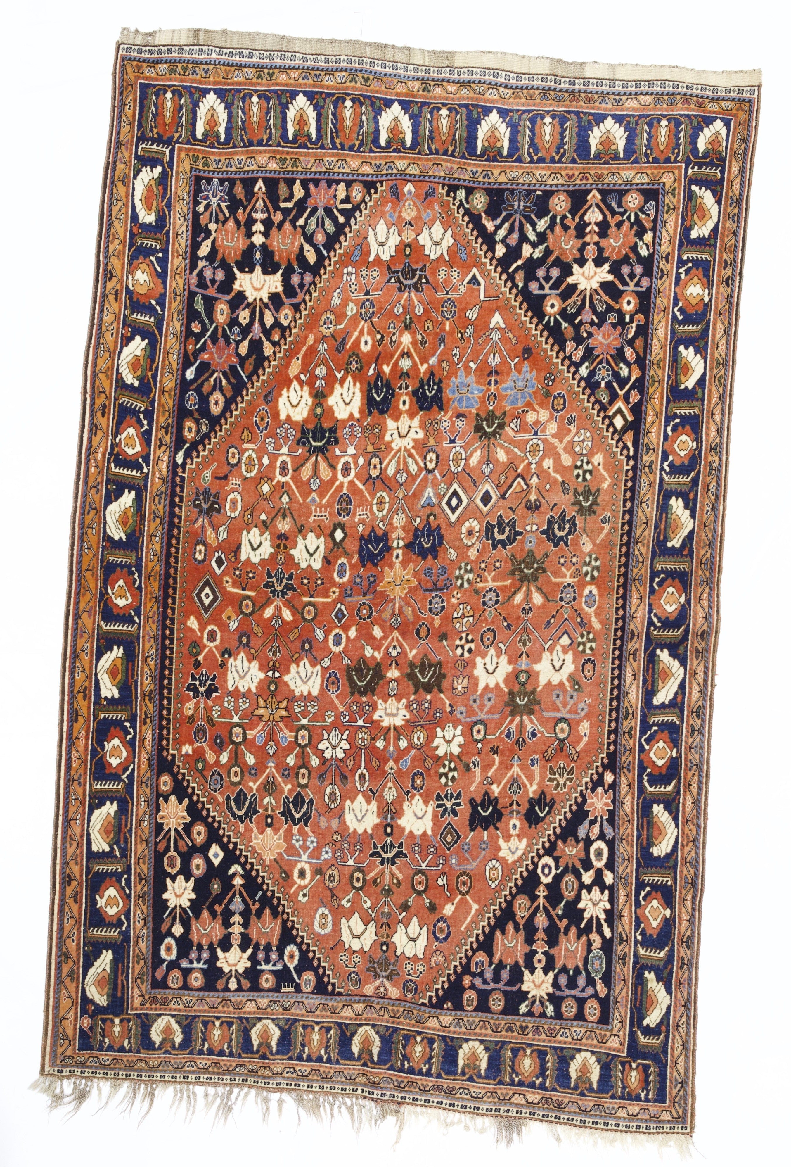 Antique Tribal Khamseh Rug 4'11" x 7' 11"