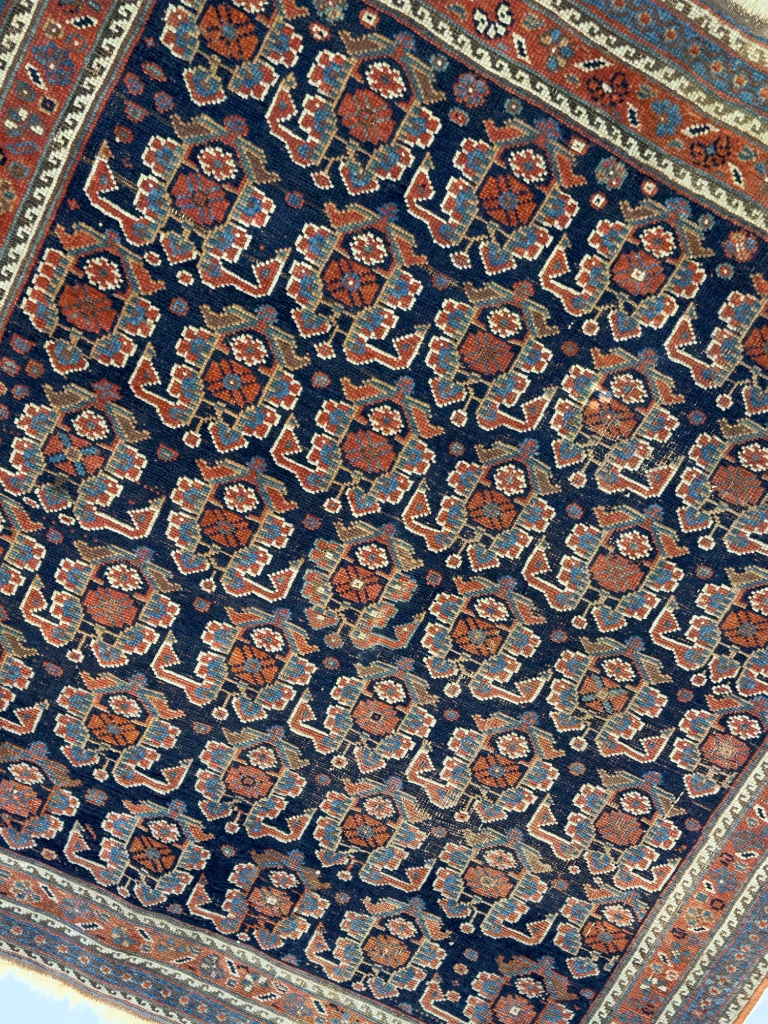 Antique Afshar Rug 3'8" x 3' 10''