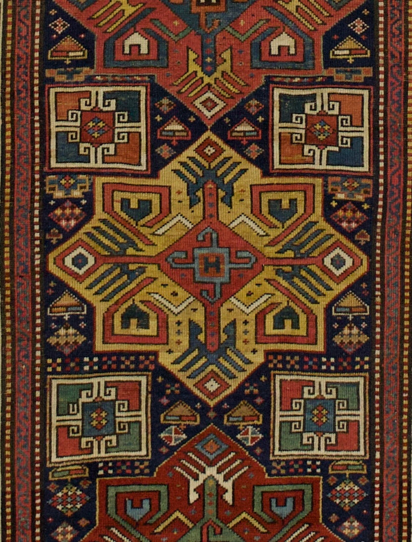 Fine Antique Caucasian Akstafa Rug 3' 7'' x 11' 6''
