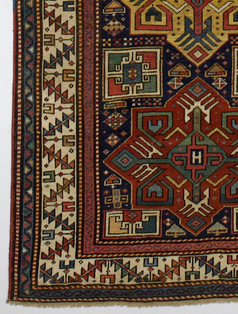 Fine Antique Caucasian Akstafa Rug 3' 7'' x 11' 6''