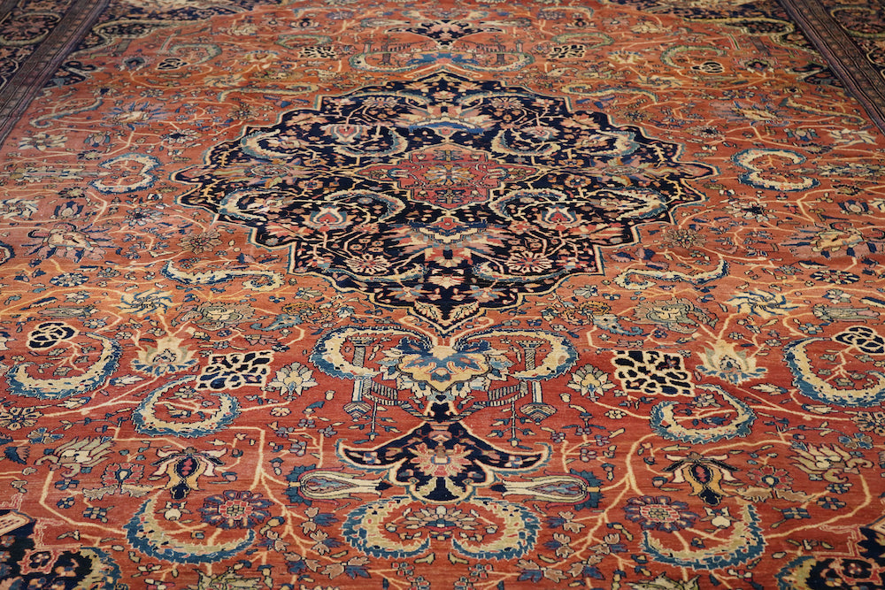 Antique Sarouk Rug 12'6'' x 17'0''