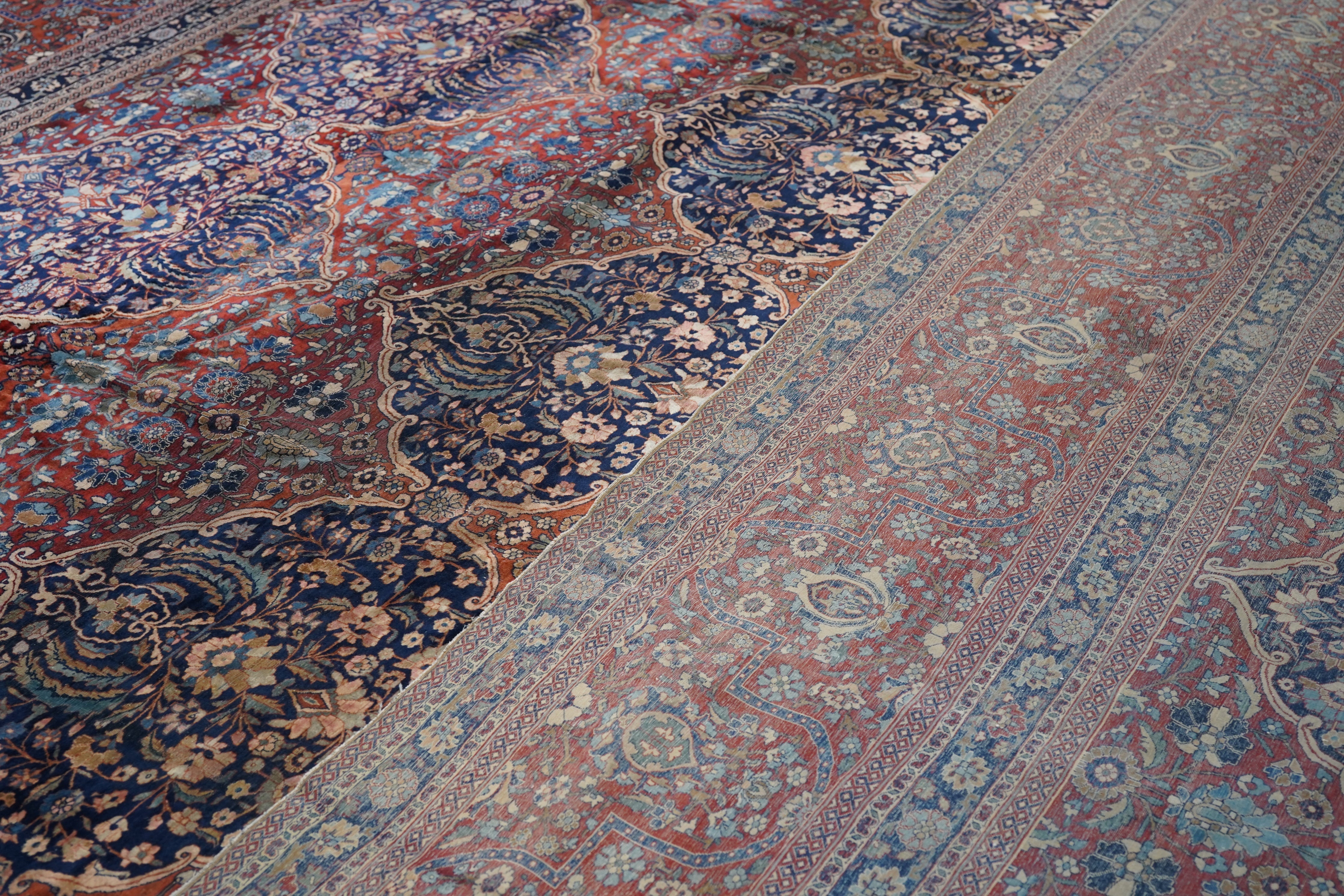 Antique Mohtasham Kashan Rug 13'3'' x 20'4''