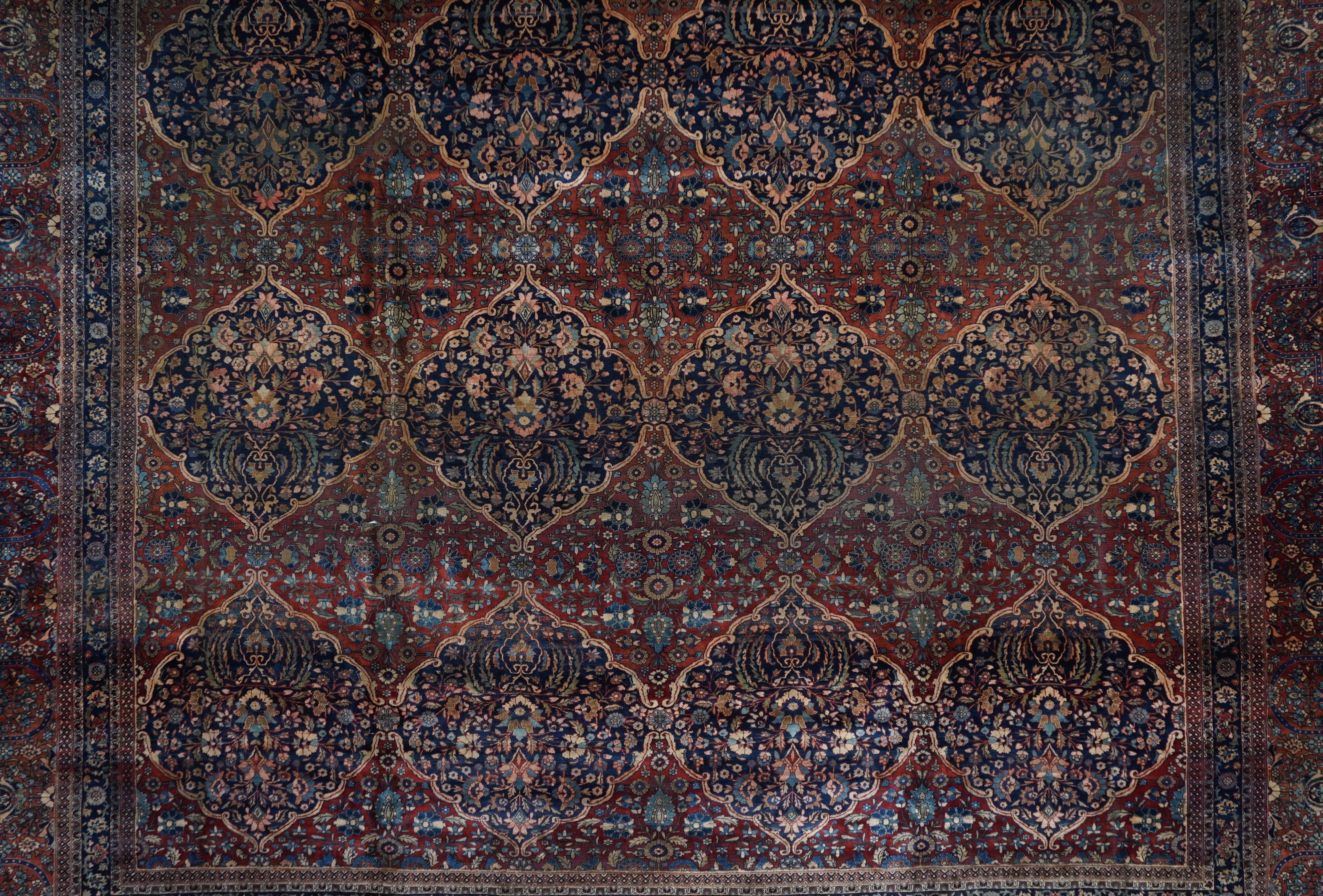 Antique Mohtasham Kashan Rug 13'3'' x 20'4''