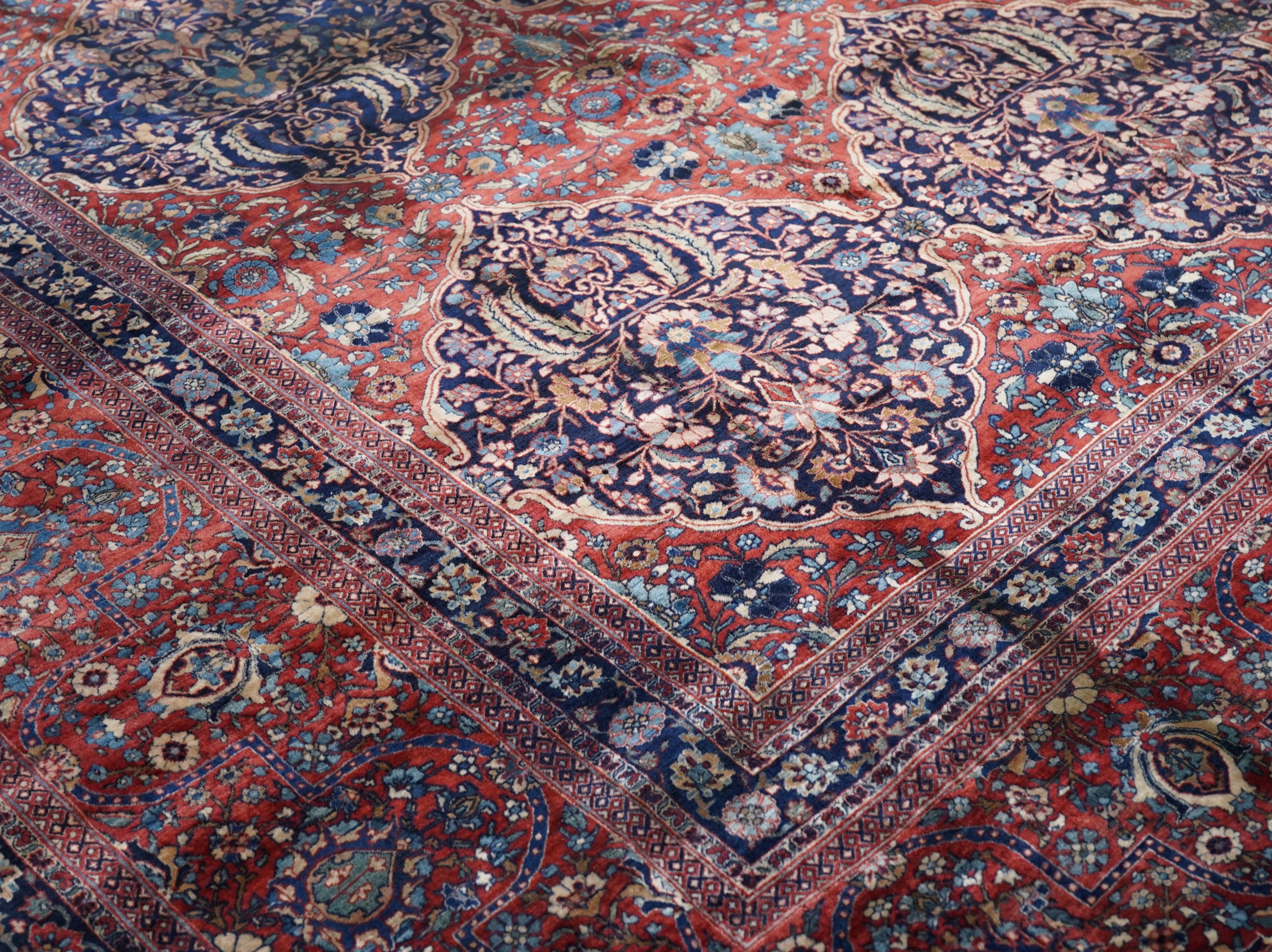 Antique Mohtasham Kashan Rug 13'3'' x 20'4''