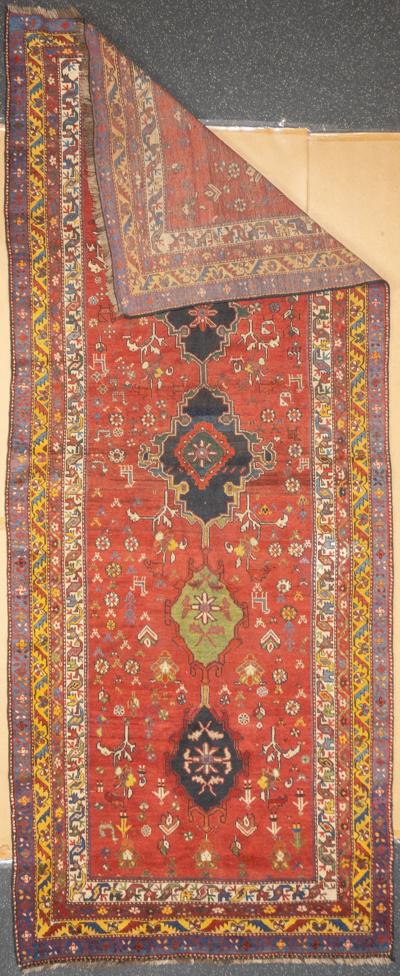 Fine Antique Wool Foundation Lori Hallway Rug 4'7" x 11'4"