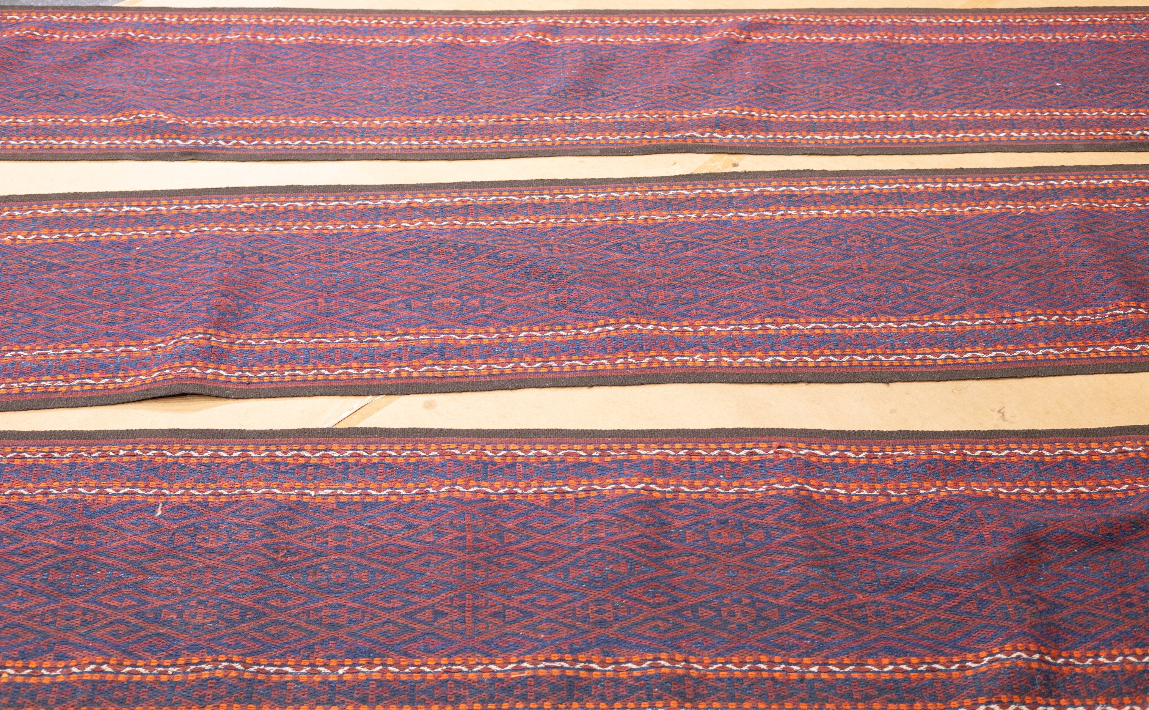 Fine Antique Turkmen Long Tent Band 1'9'' x 45'0"