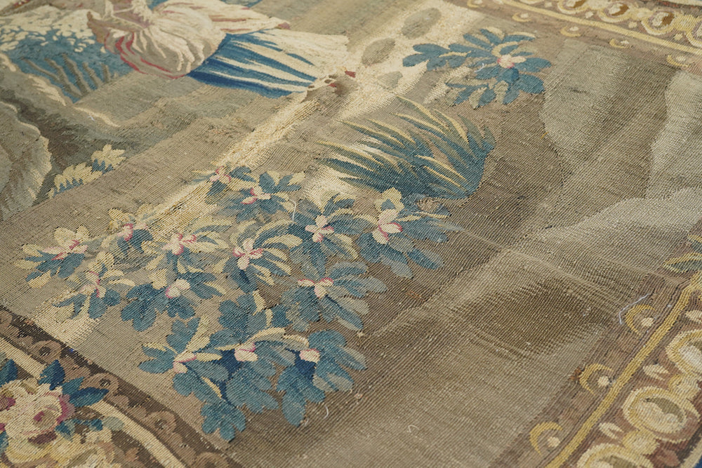 Antique Tapestry French Panel 3'8'' x 8'10''