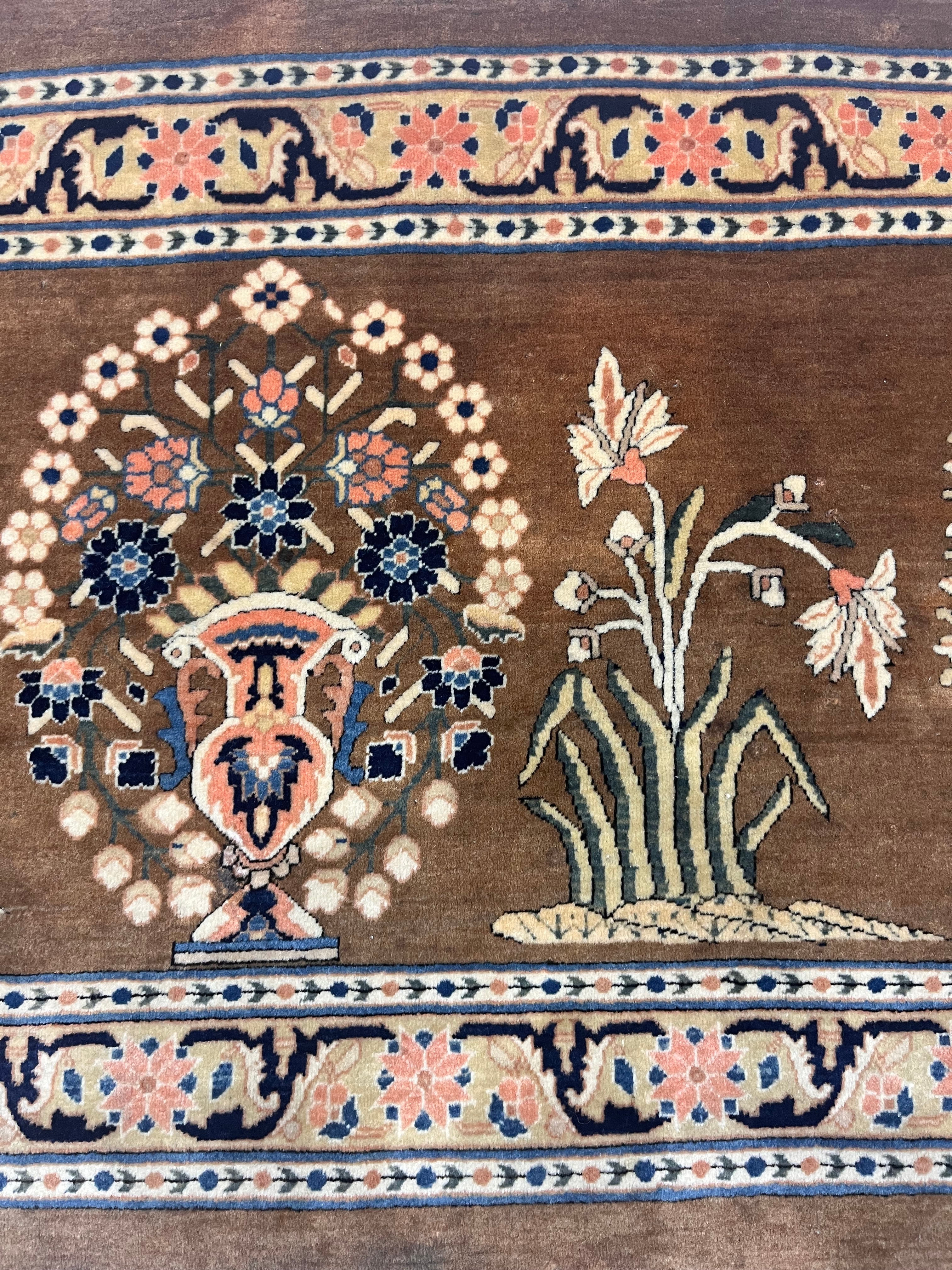 Antique Mohtasham Kashan Rug 2' 0" x 5' 9''