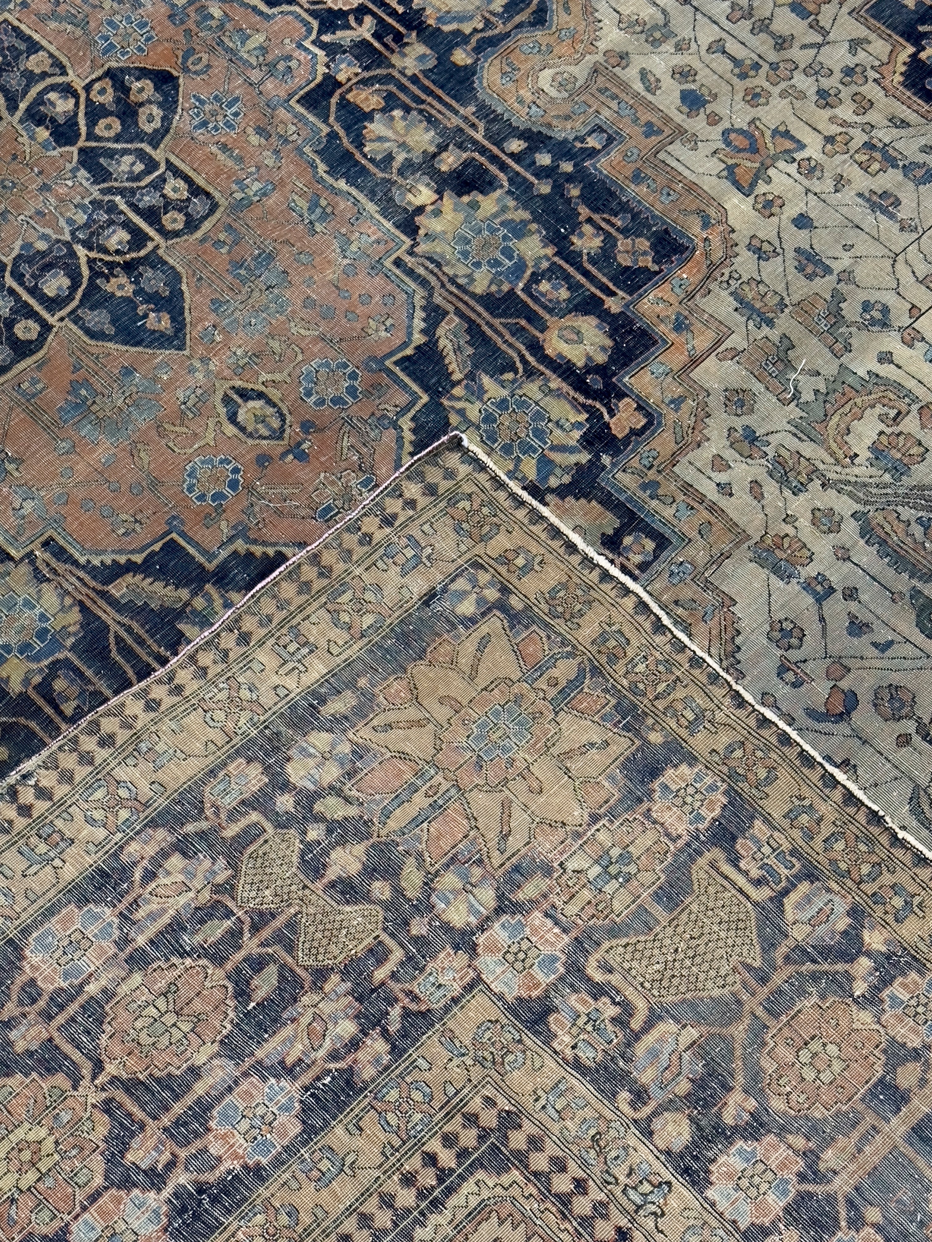 Antique Mohtasham Kashan Rug 7' 2'' x 9' 11''