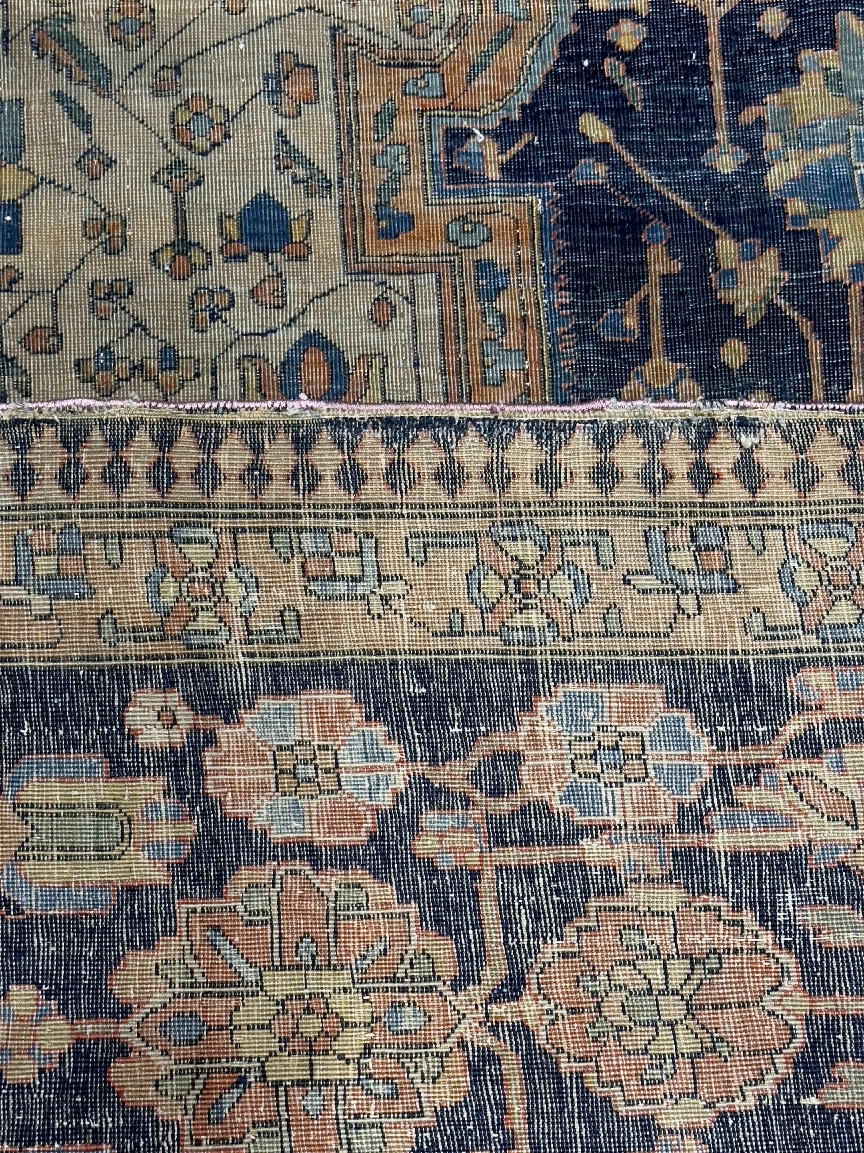 Antique Mohtasham Kashan Rug 7' 2'' x 9' 11''