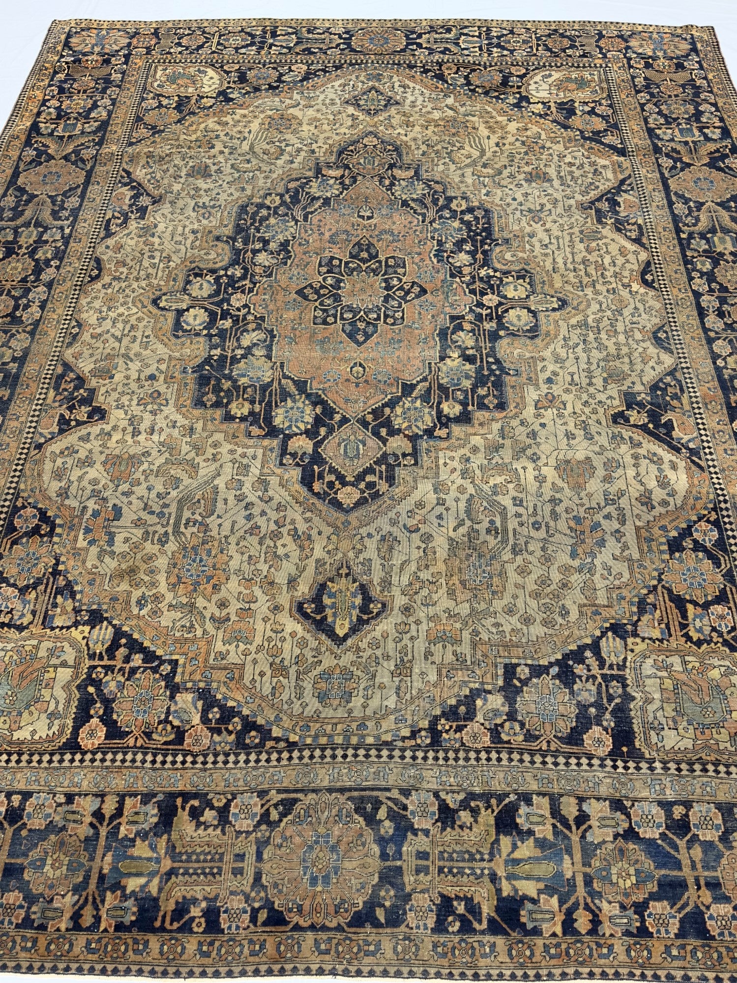 Antique Mohtasham Kashan Rug 7' 2'' x 9' 11''