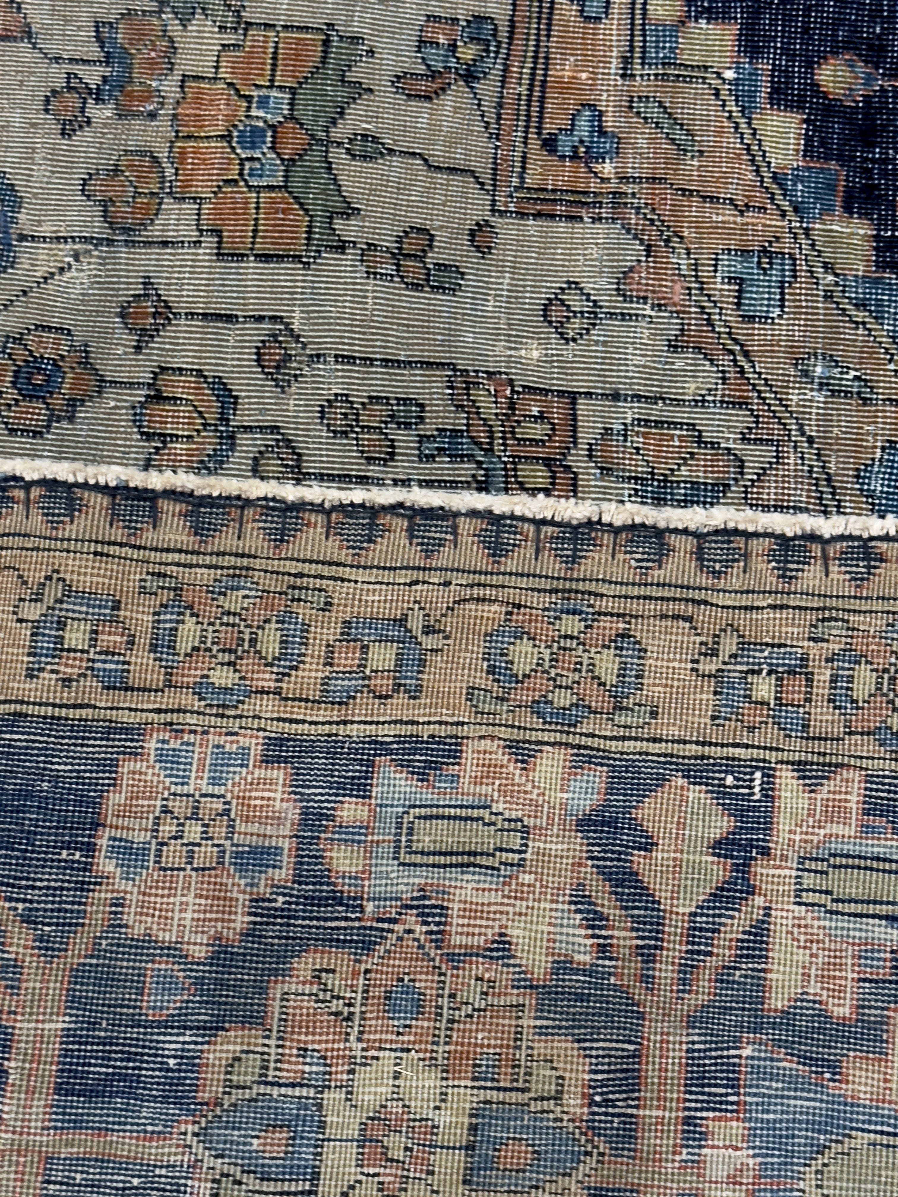 Antique Mohtasham Kashan Rug 7' 2'' x 9' 11''