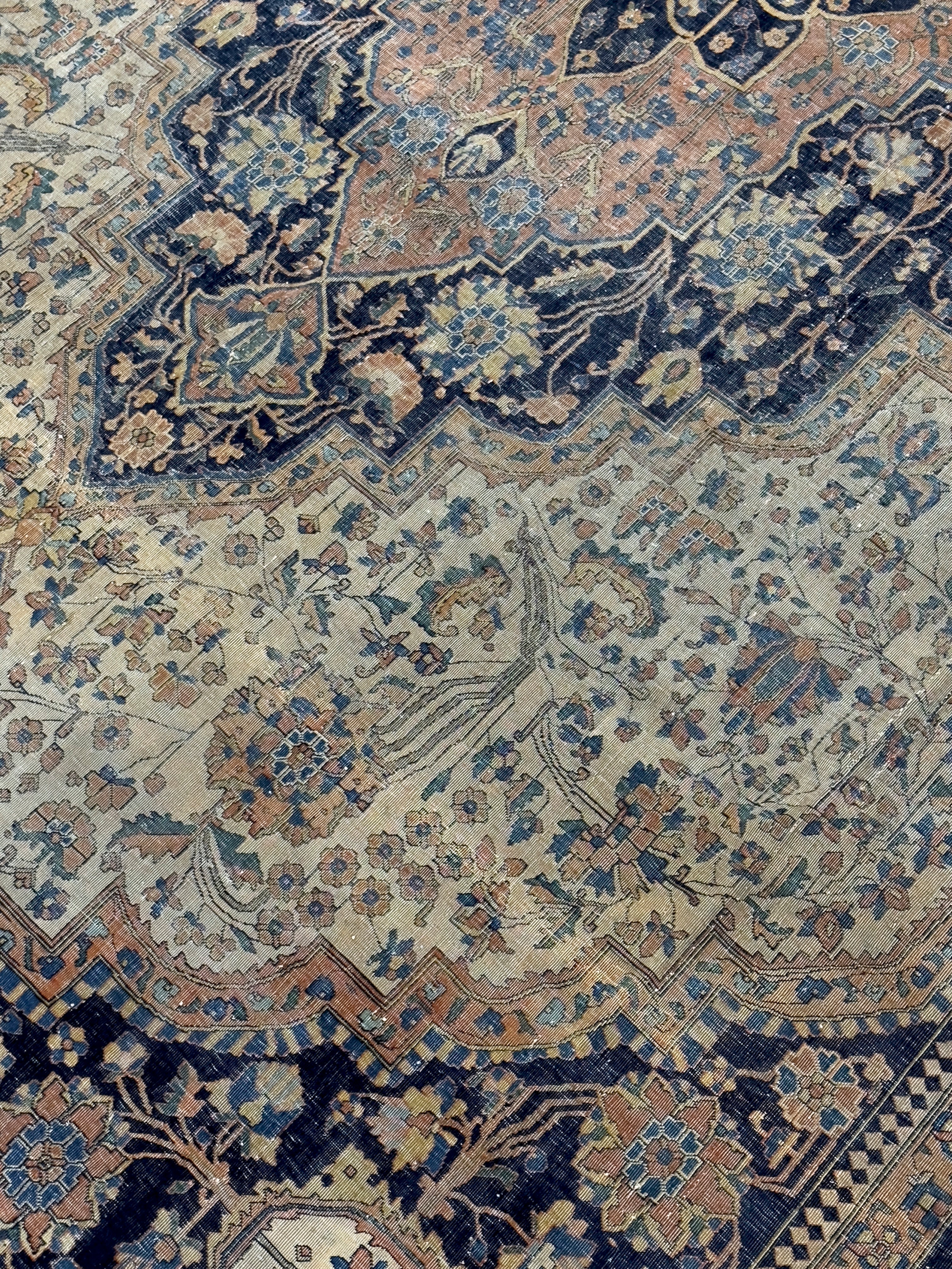 Antique Mohtasham Kashan Rug 7' 2'' x 9' 11''