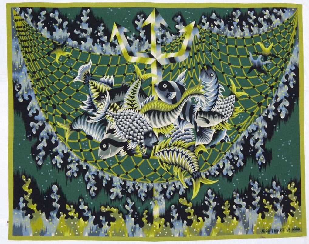 Mid Century Tapestry Signed Jean Picard Le Doux 5'5" x 6'9"