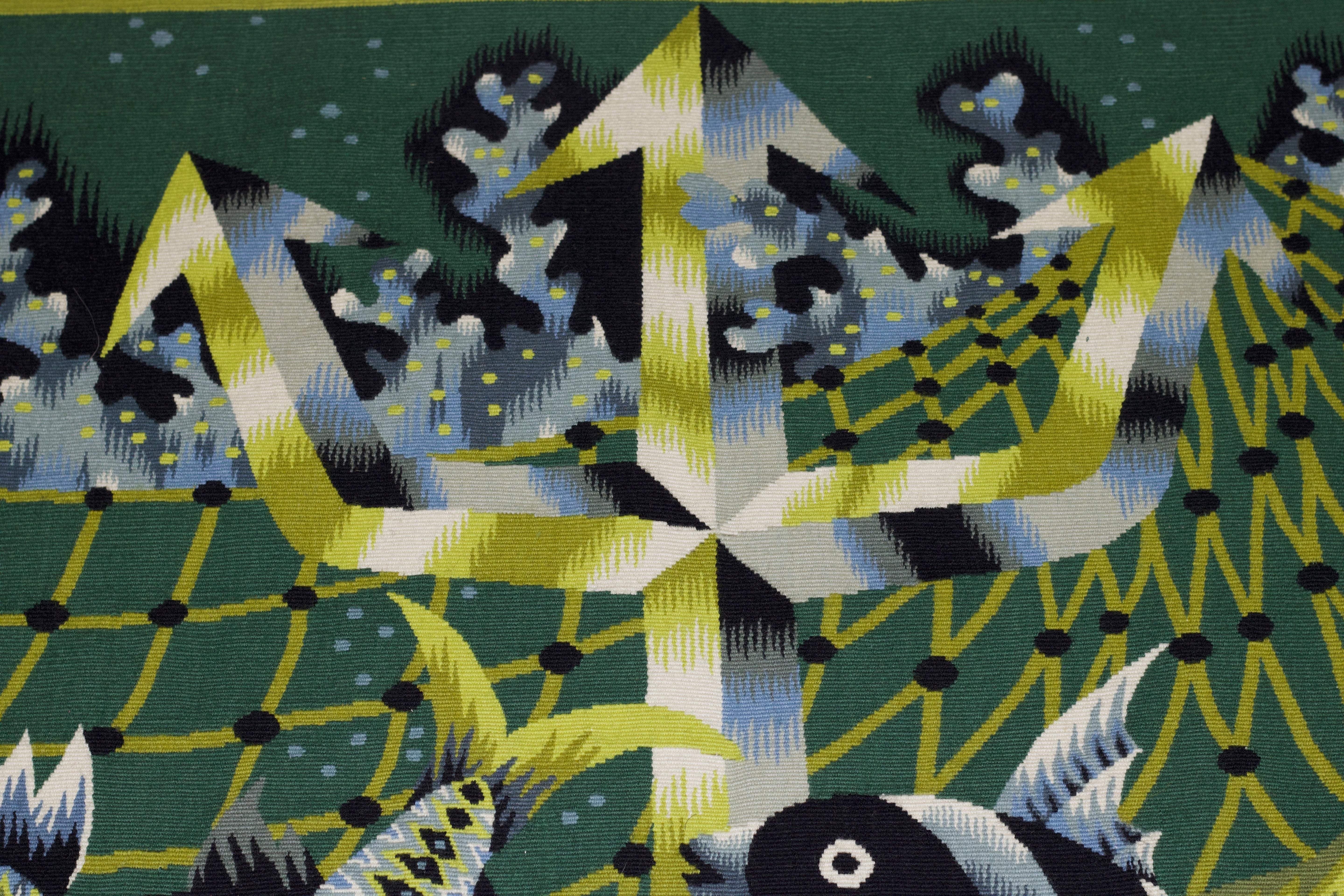 Mid Century Tapestry Signed Jean Picard Le Doux 5'5" x 6'9"