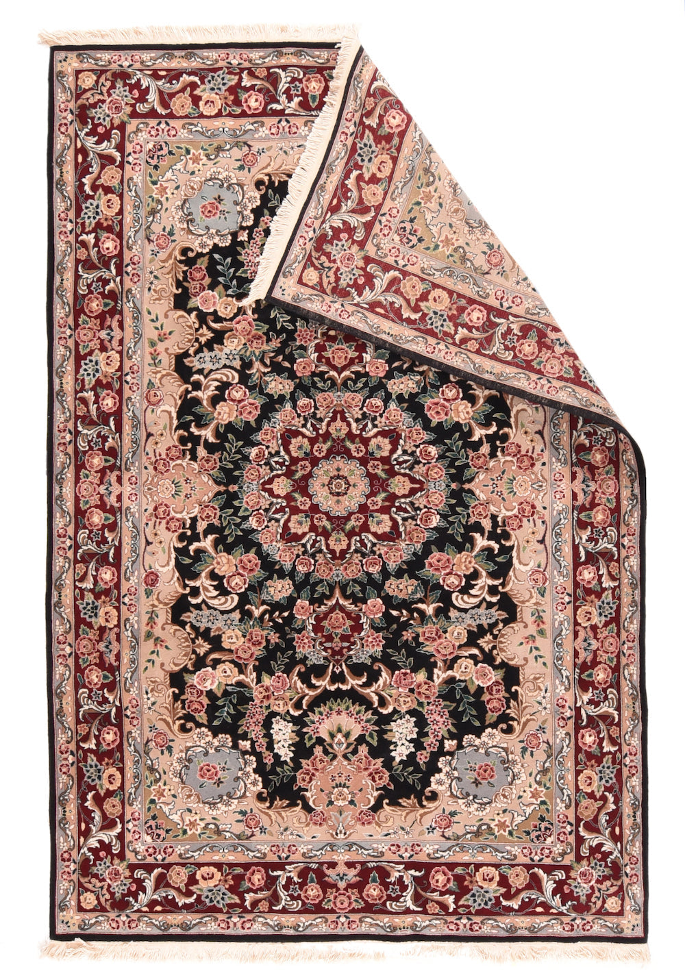 Extremely Fine Kashan Wool & Silk Rug 5'9'' x 8'9''