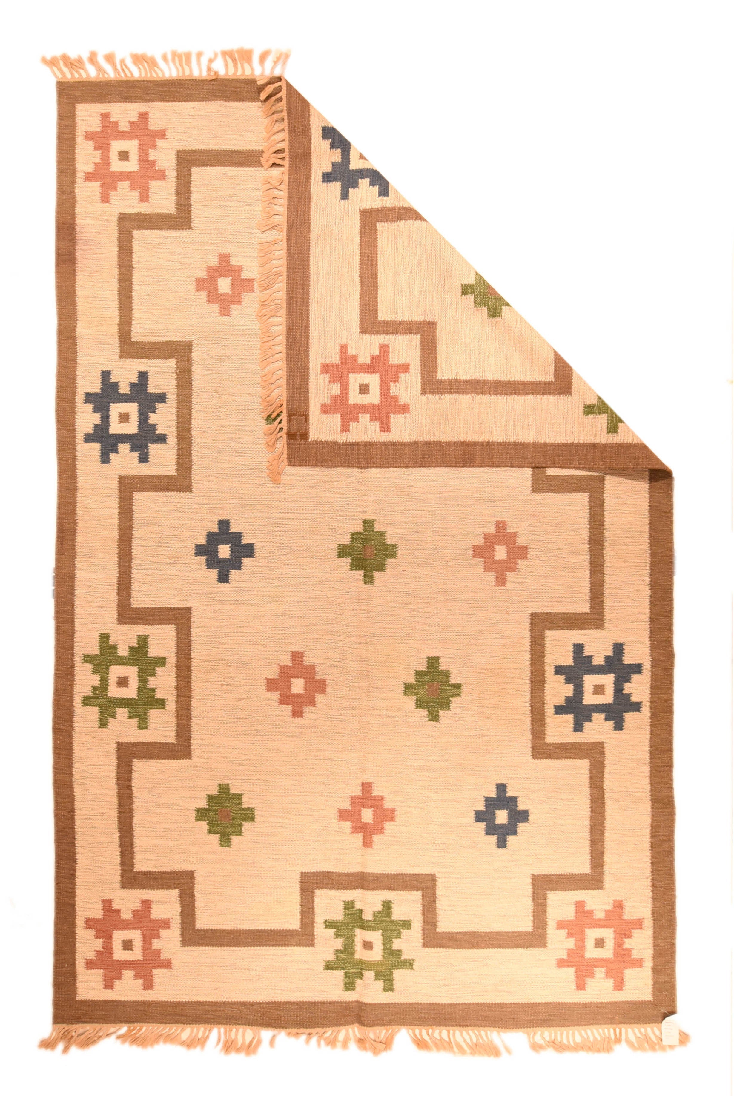 Vintage Swedish Kilim Rug 6'6'' x 9'11''