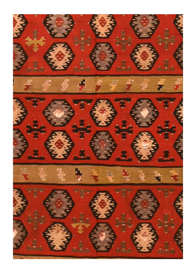 Antique Turkish Kilim Rug 4'5'' x 5'4''