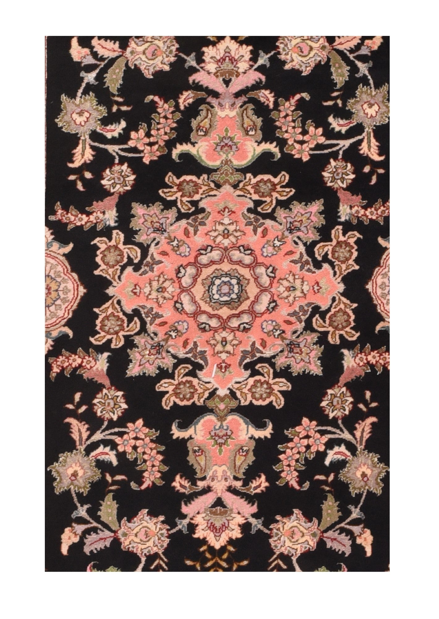 Extremely Fine Vintage Tabriz Wool & Silk 70 Raj Rug 2'9'' x 6'4''