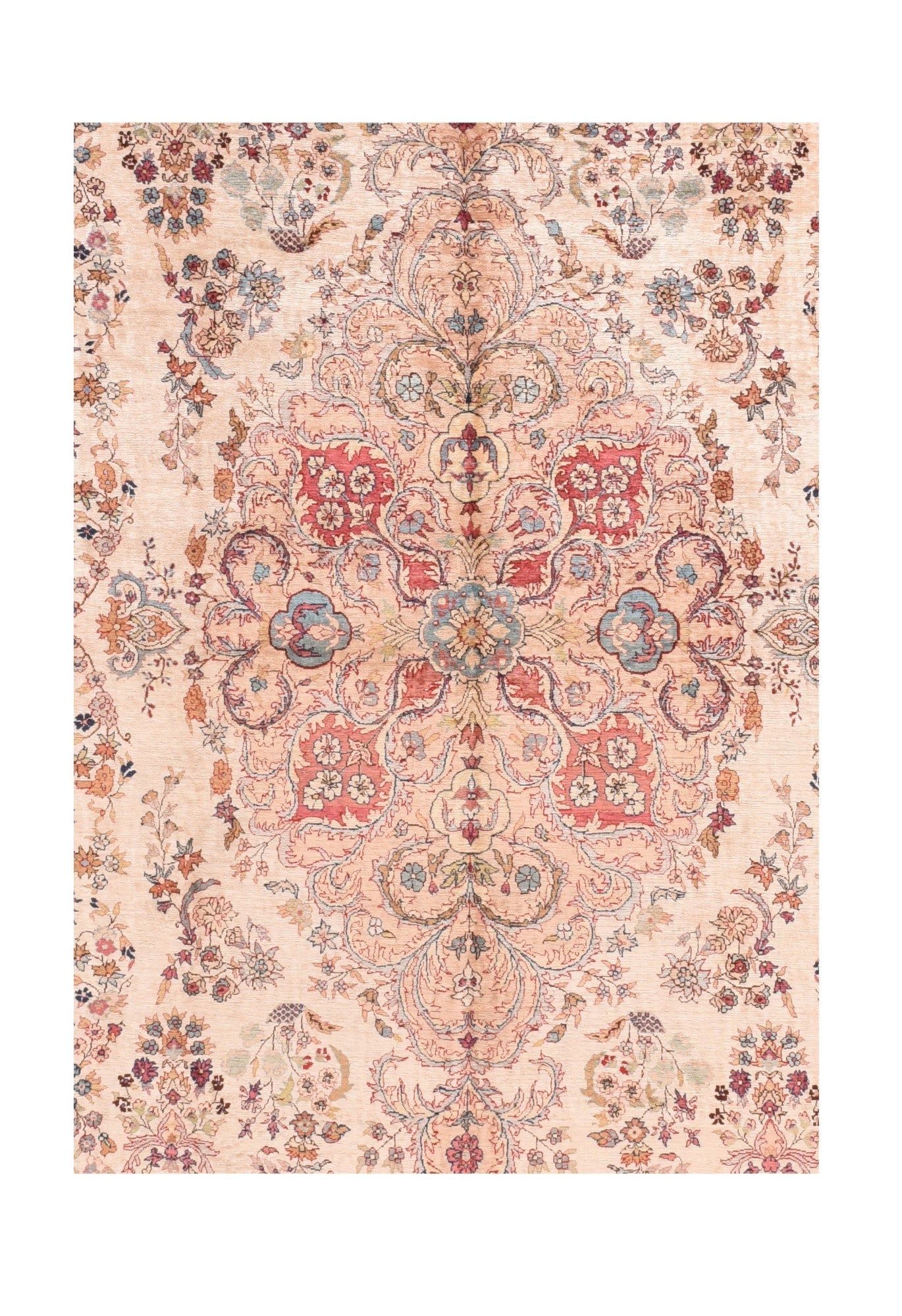 Extremely Fine Vintage Silk Turkish Herekeh Rug 6'5'' x 10'4''