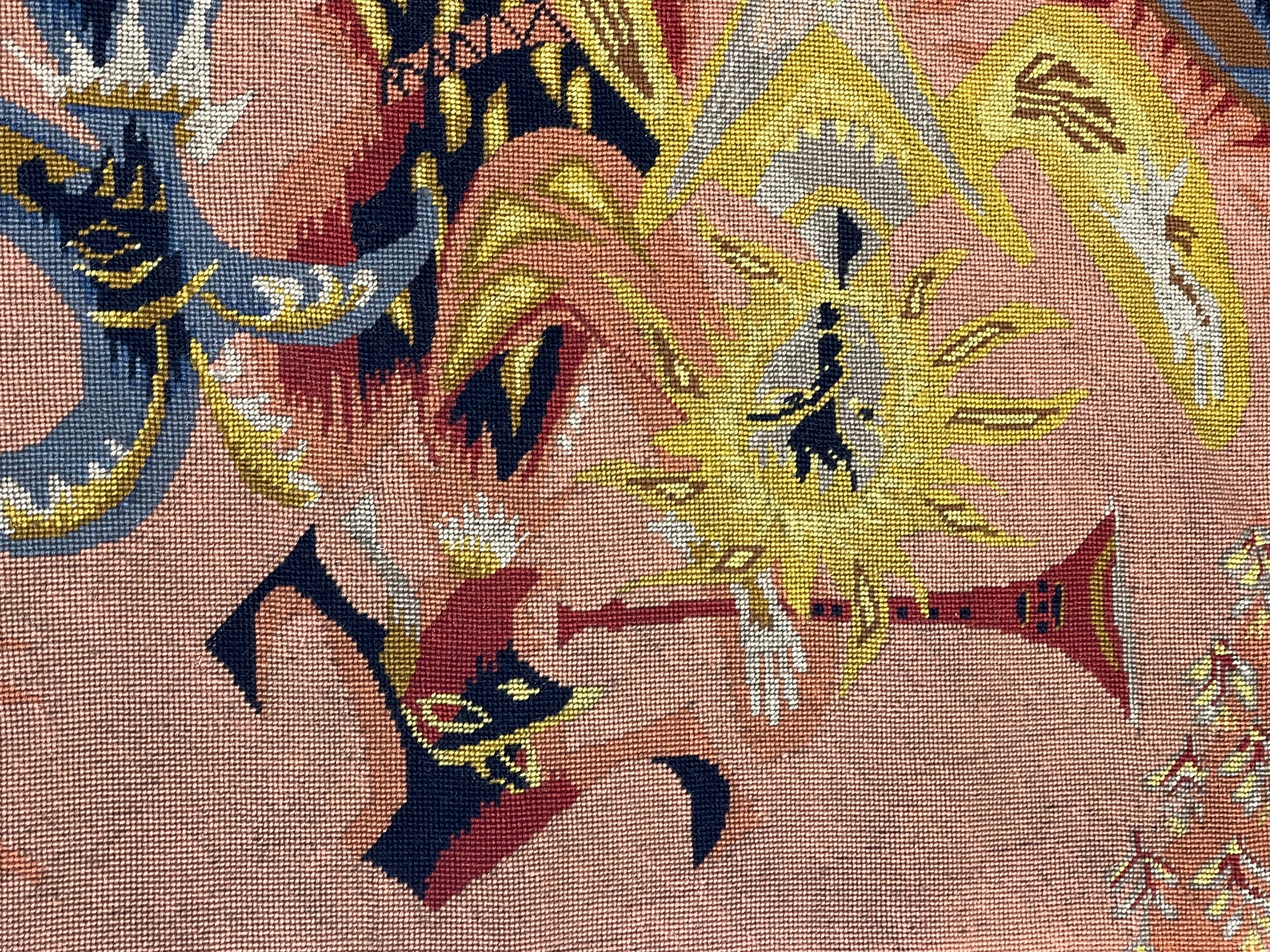 Extremely Fine French Mid Century Tapestry Signed E. Simon Rug 4' 4" x 6' 5"