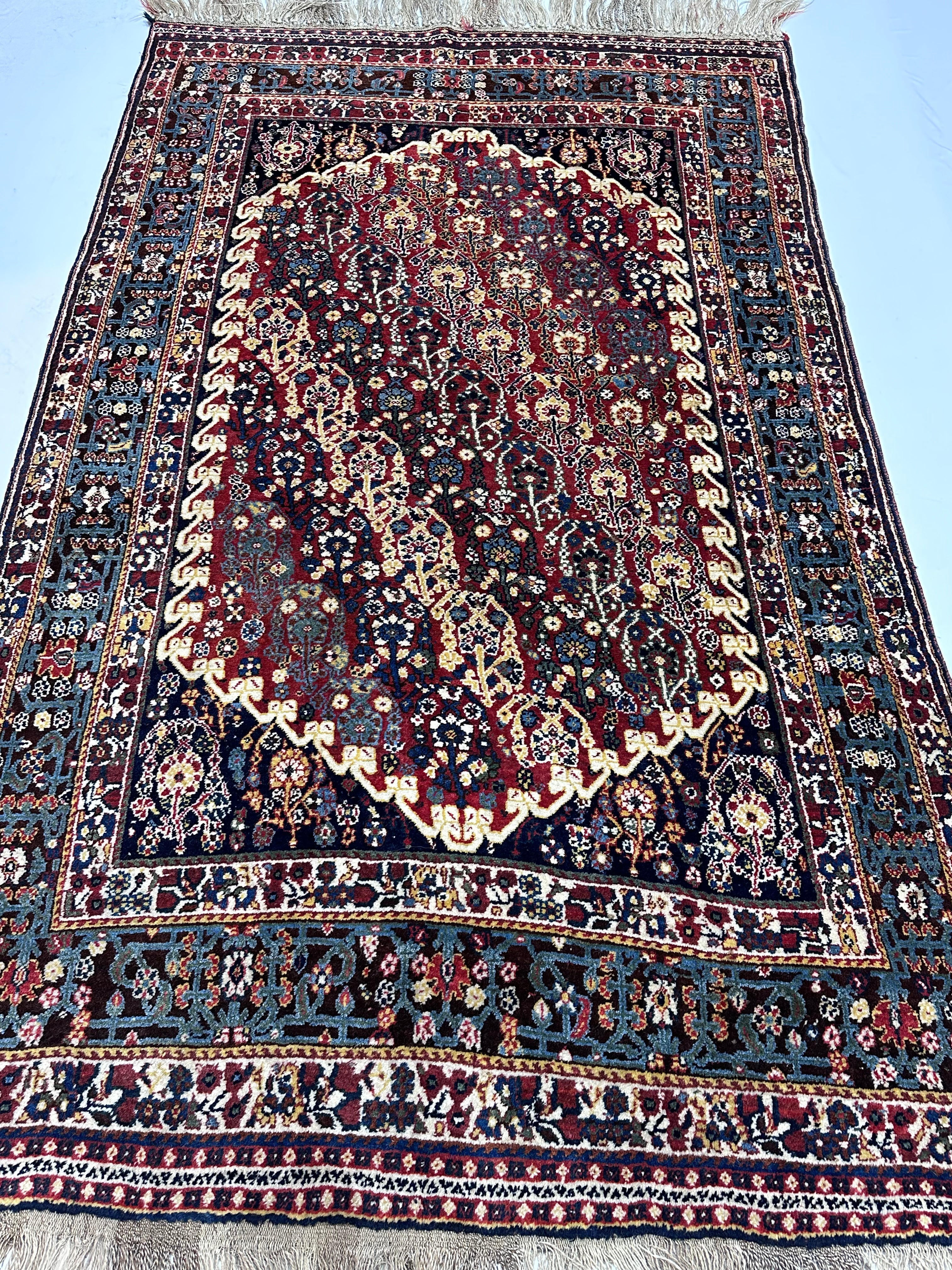 Antique Qashqai Rug 4' 8" x 7' 11"