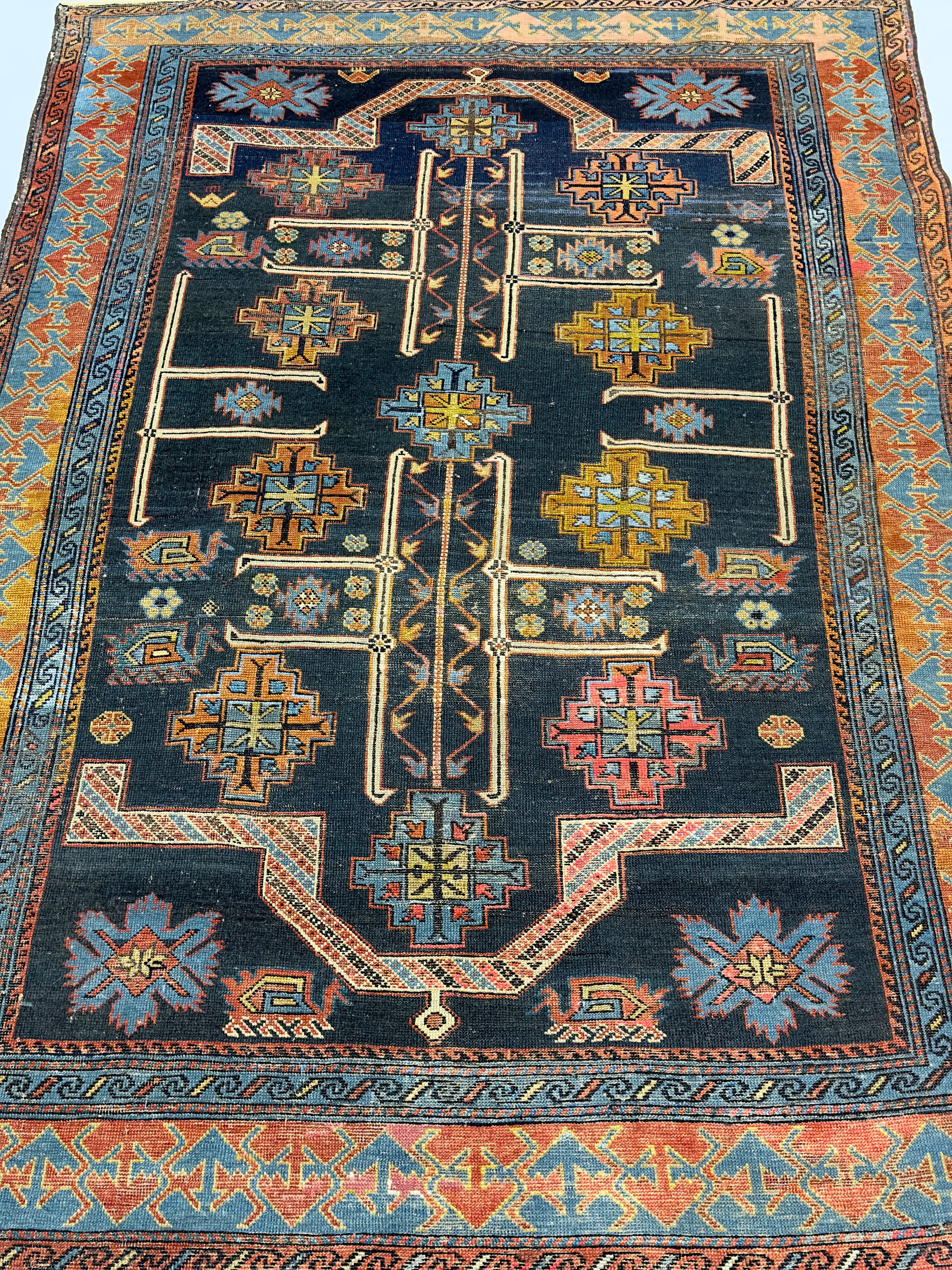 Antique Caucasian Kuba Shrivan Rug 4'1" x 5' 11"