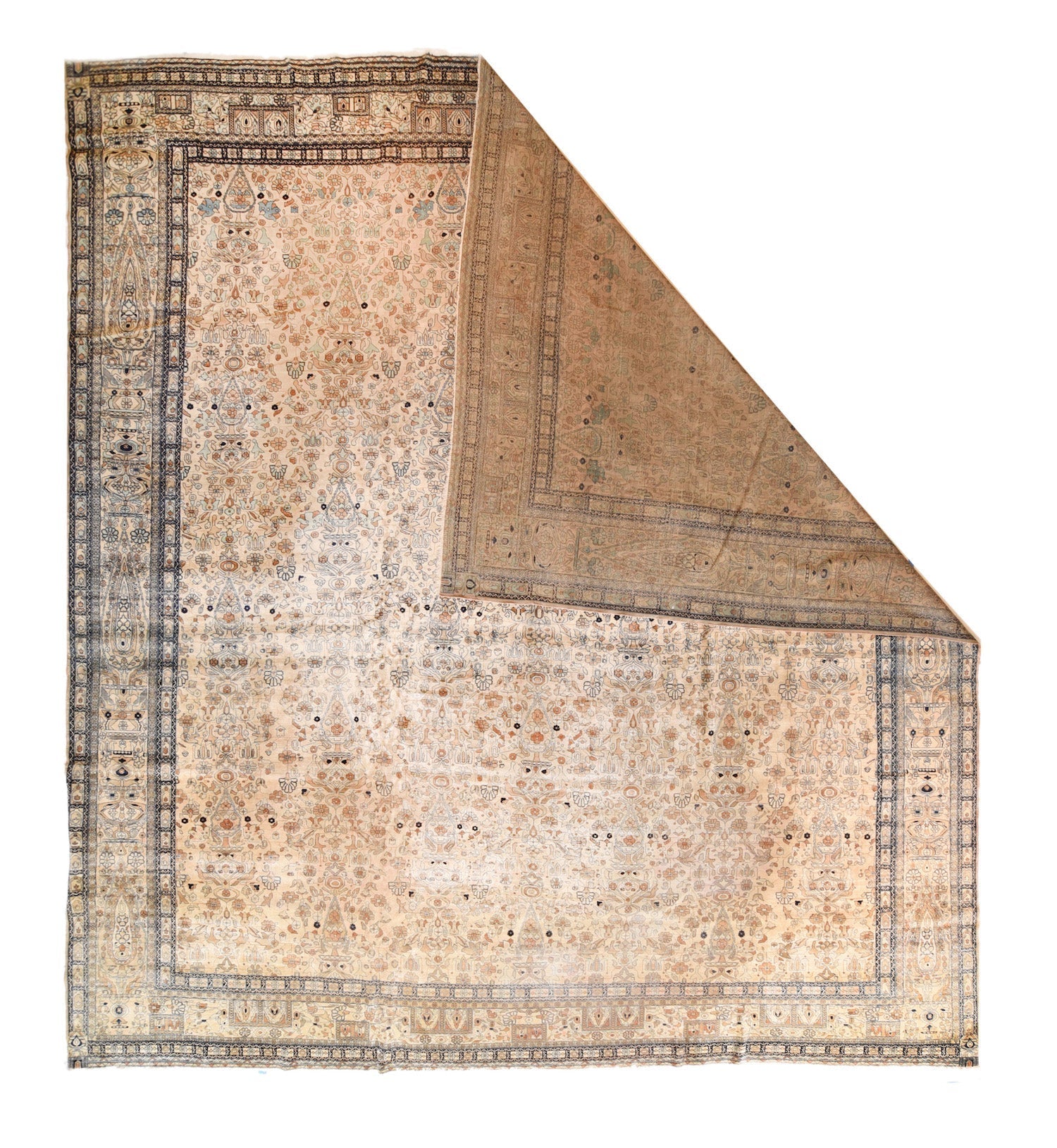 Antique Mohtasham Kashan Rug 13'0'' x 14'0''