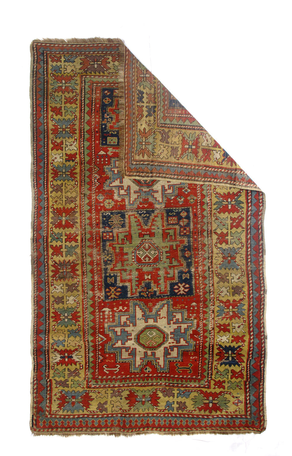 Antique Caucasian Lezgi Rug 4'0'' x 6'9''