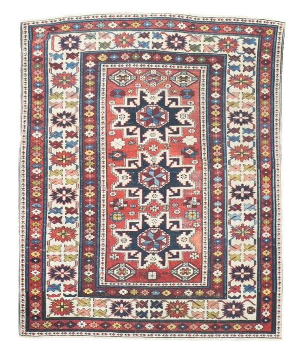 Caucasus Shirvan Wool on Cotton 3'8''x4'6''