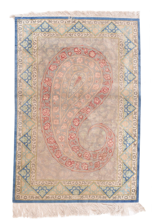 Perisa Persian Qum Silk on silk 3'3''x4'10''