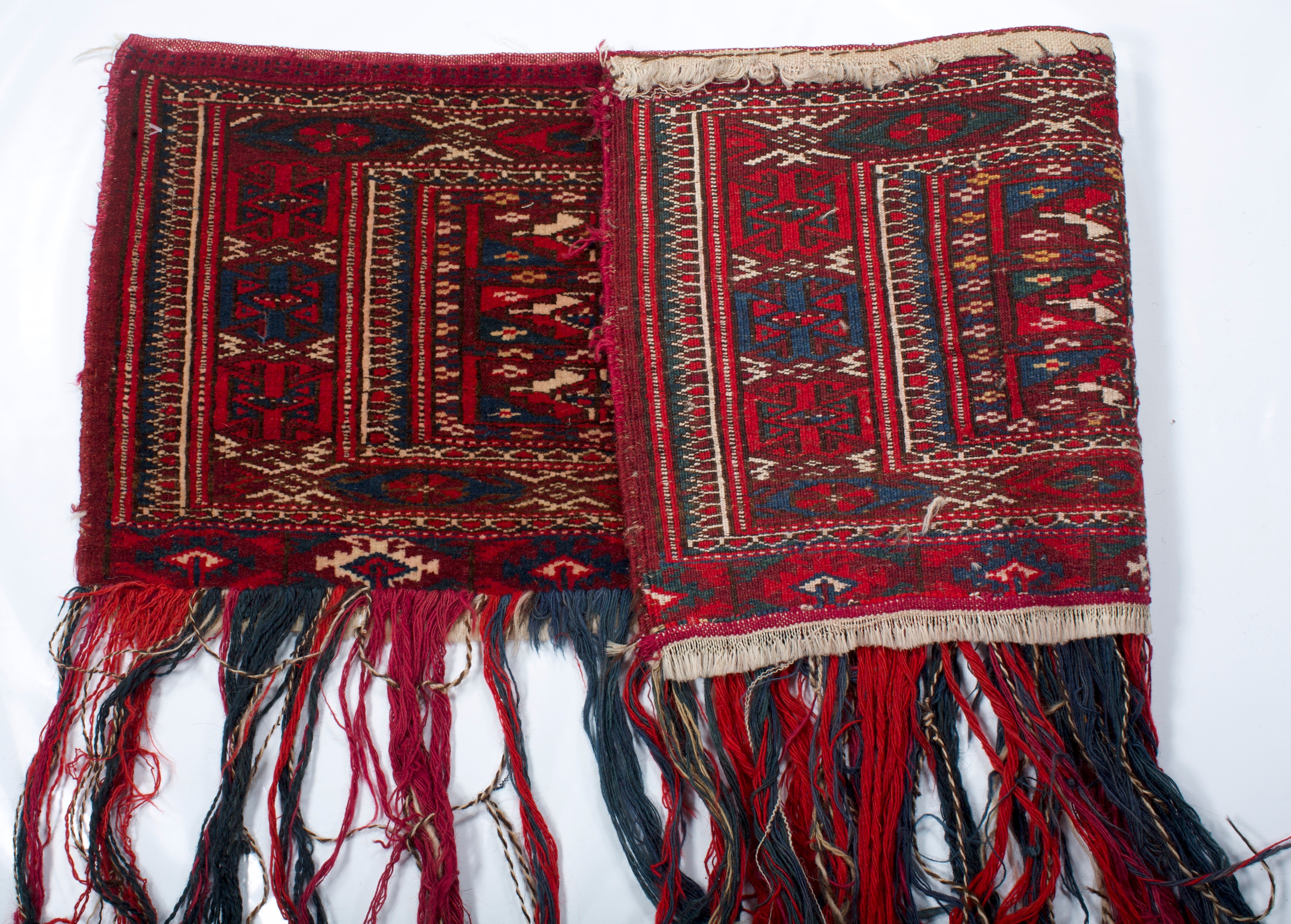 Antique Caucasian Saddlebag Yamoud 1' 0" x 1' 10''