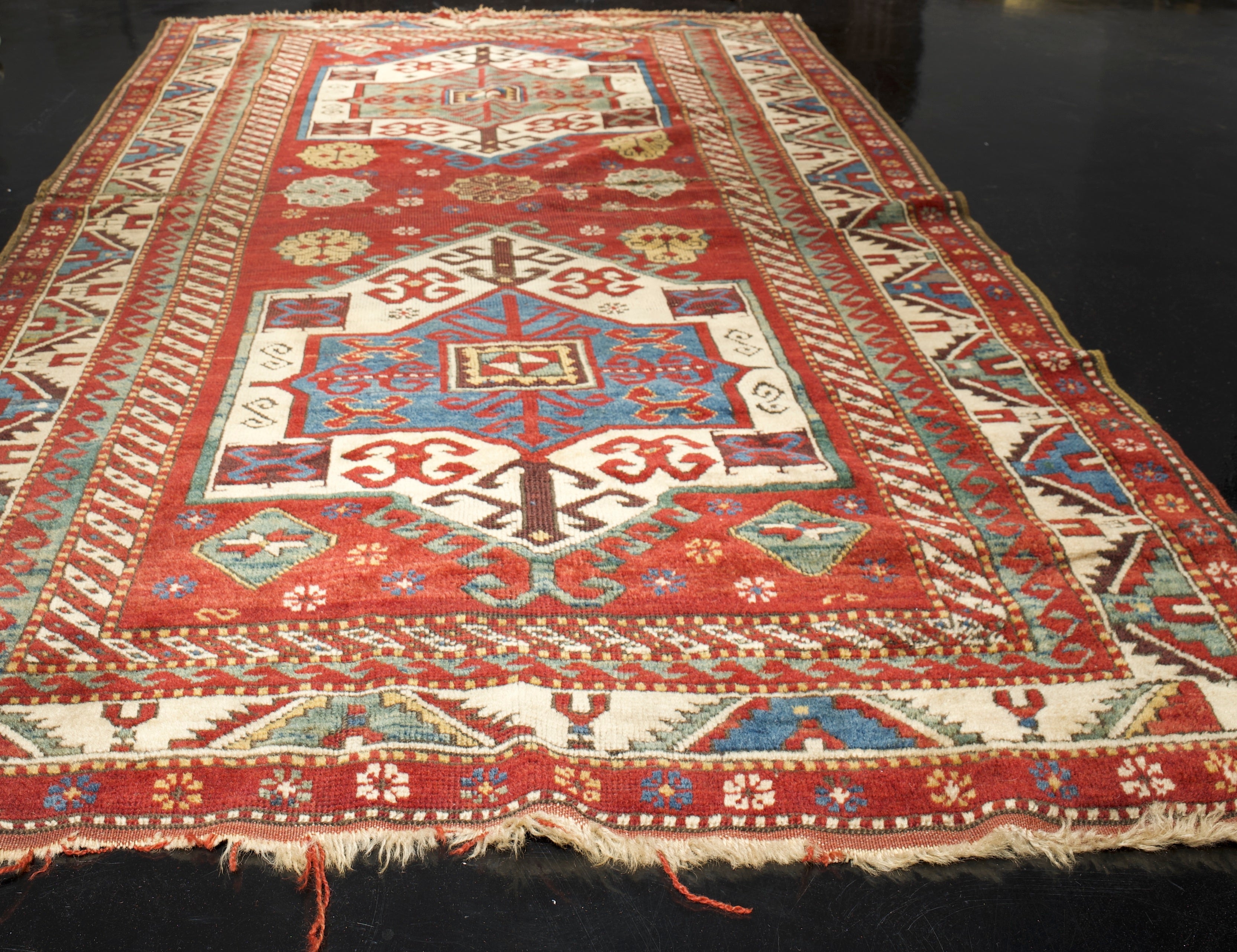Antique Caucasian Kazak Rug 4' 3" x 7' 0"