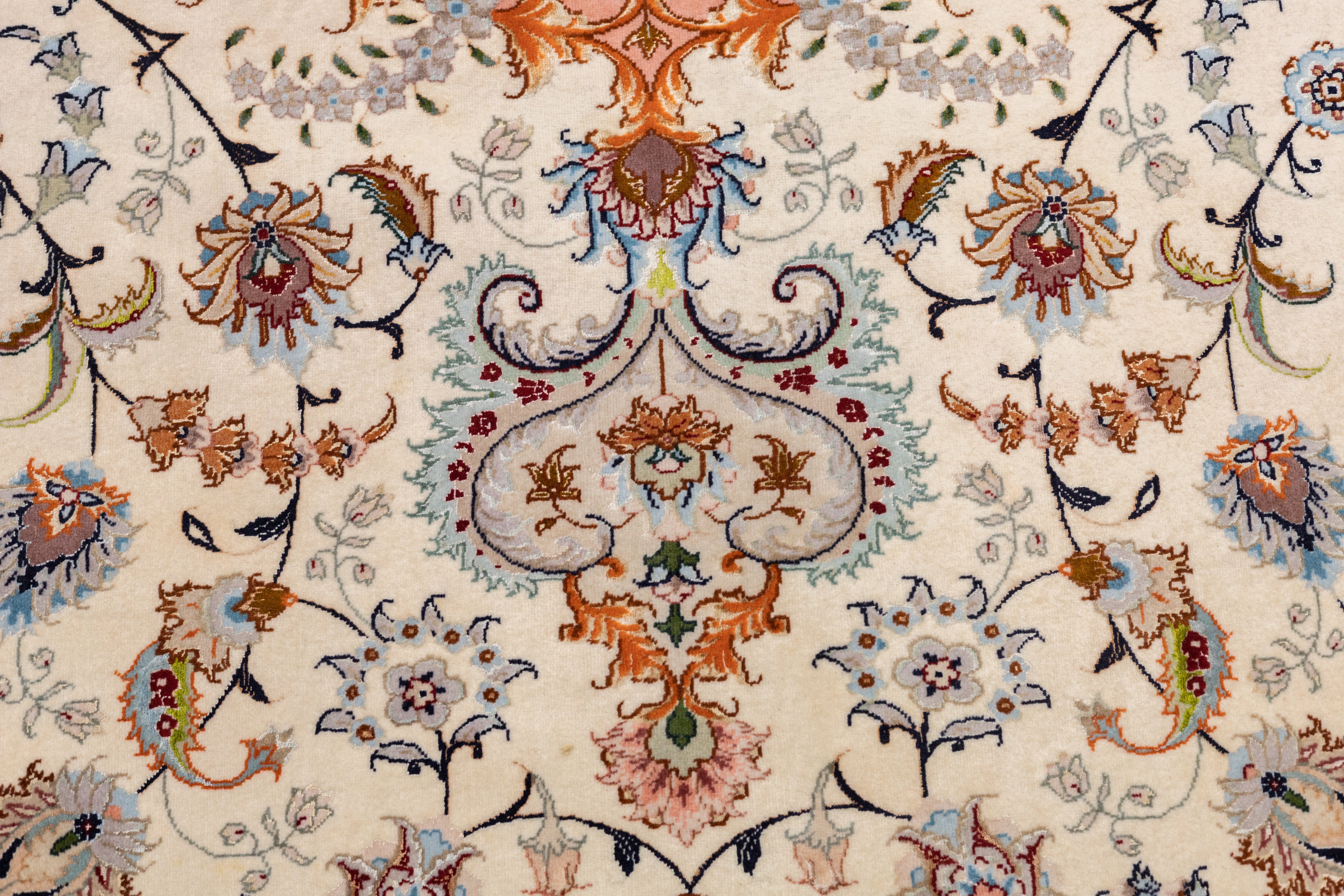 Extremely Fine  Wool & Silk Tabriz Rug 9'9'' x 13'0"