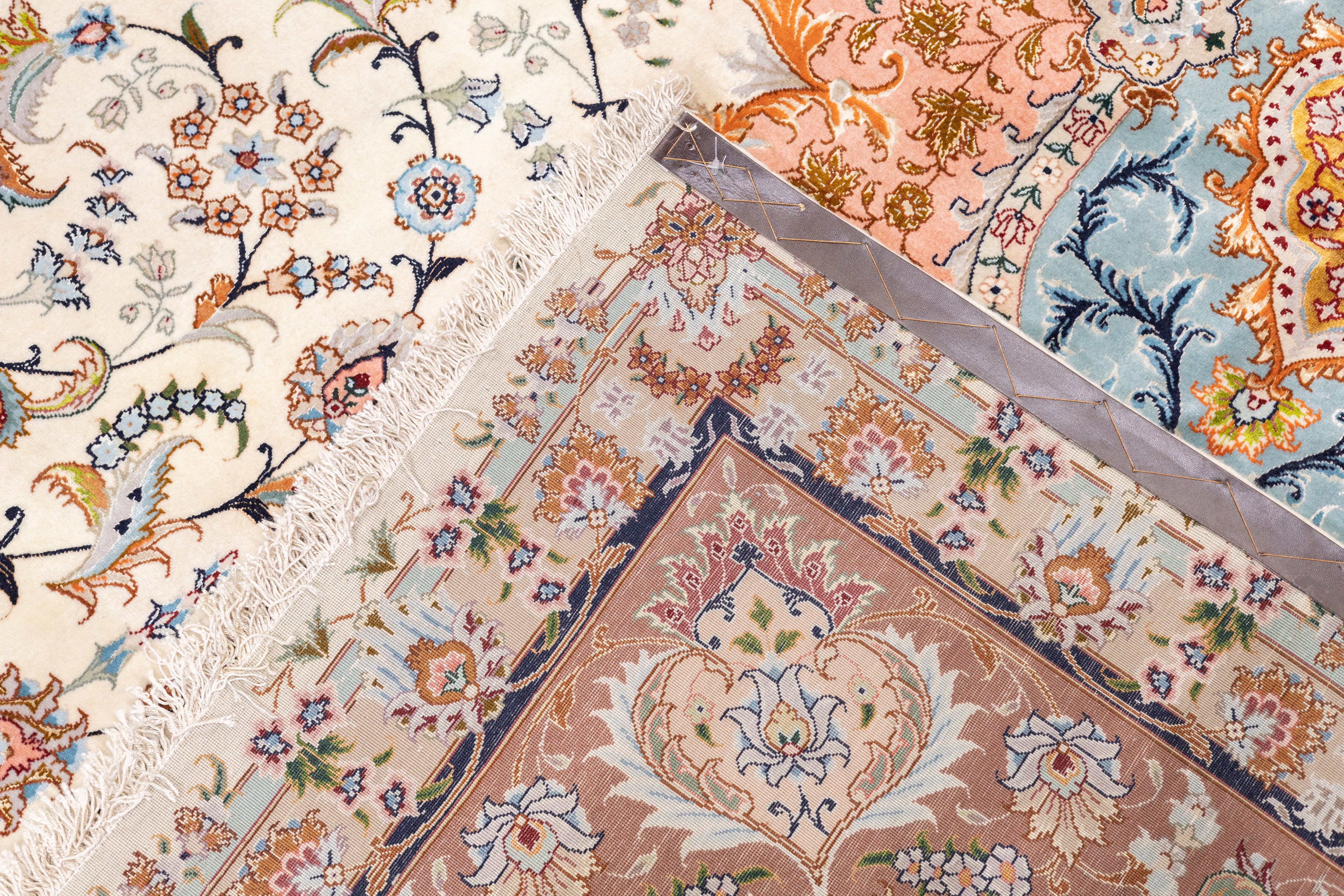 Extremely Fine  Wool & Silk Tabriz Rug 9'9'' x 13'0"