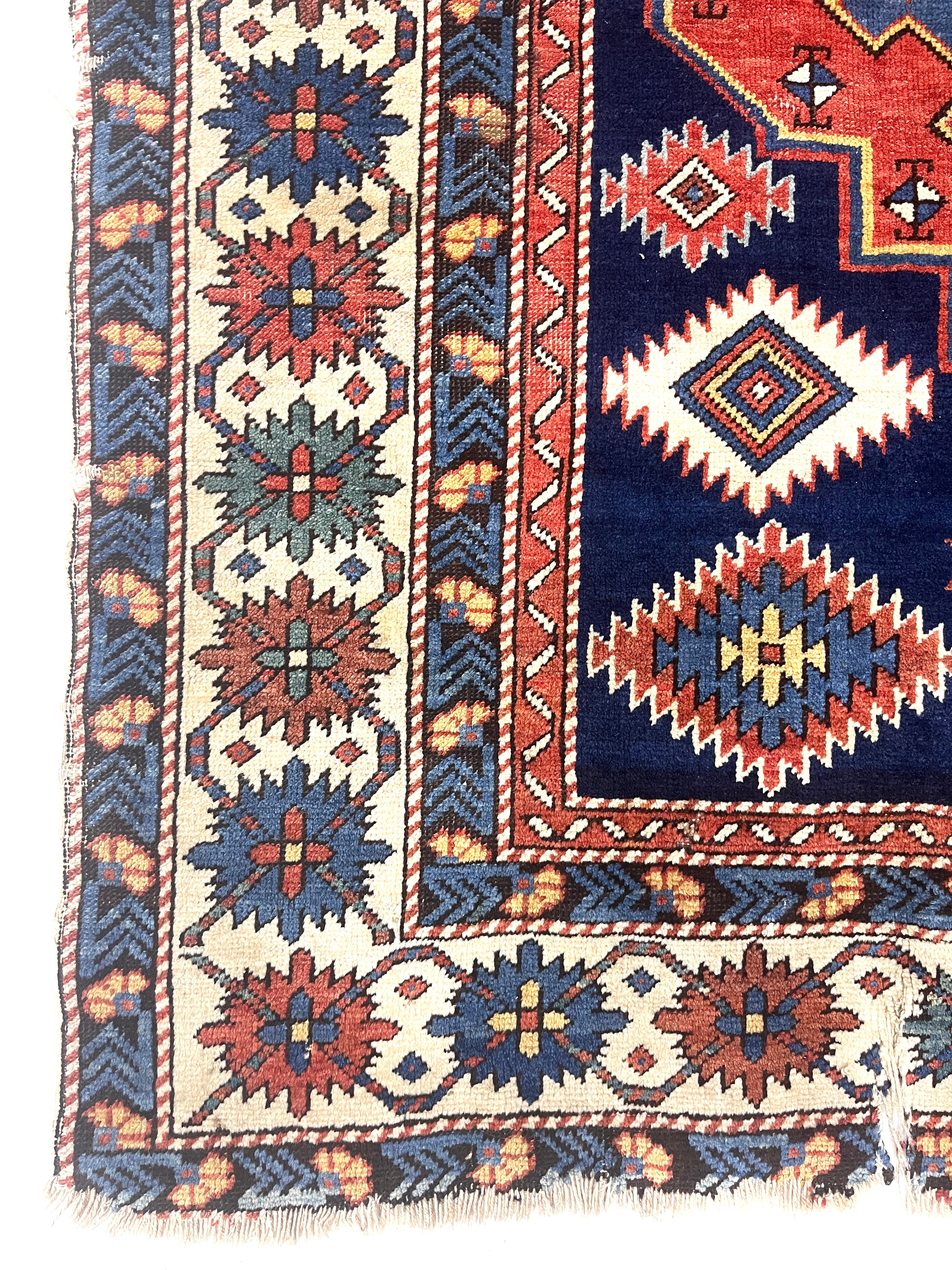 Antique Caucasian Shirvan Kuba Rug 4' 3" x 4' 7''