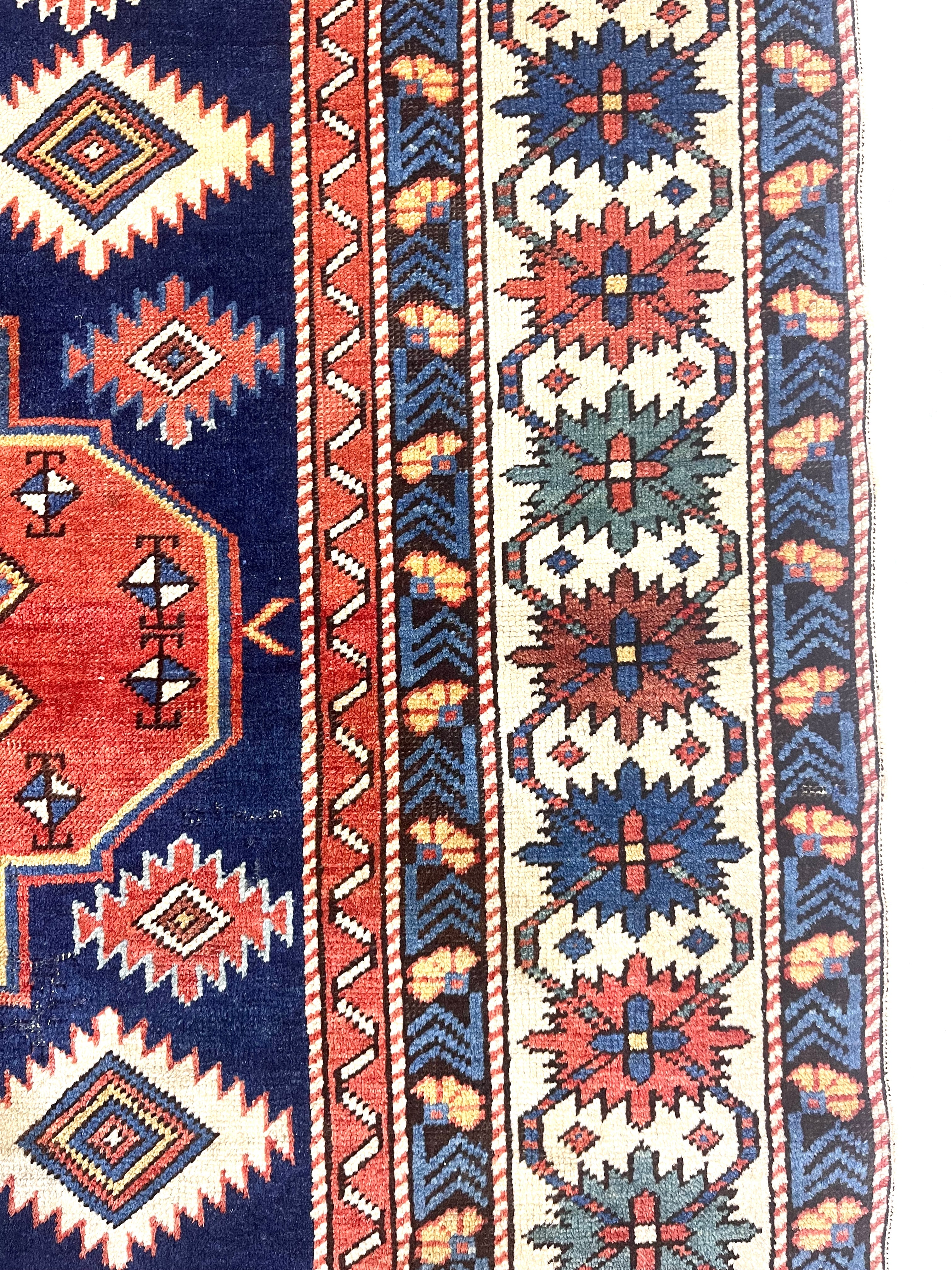 Antique Caucasian Shirvan Kuba Rug 4' 3" x 4' 7''