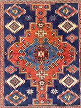 Antique Caucasian Shirvan Kuba Rug 4' 3" x 4' 7''