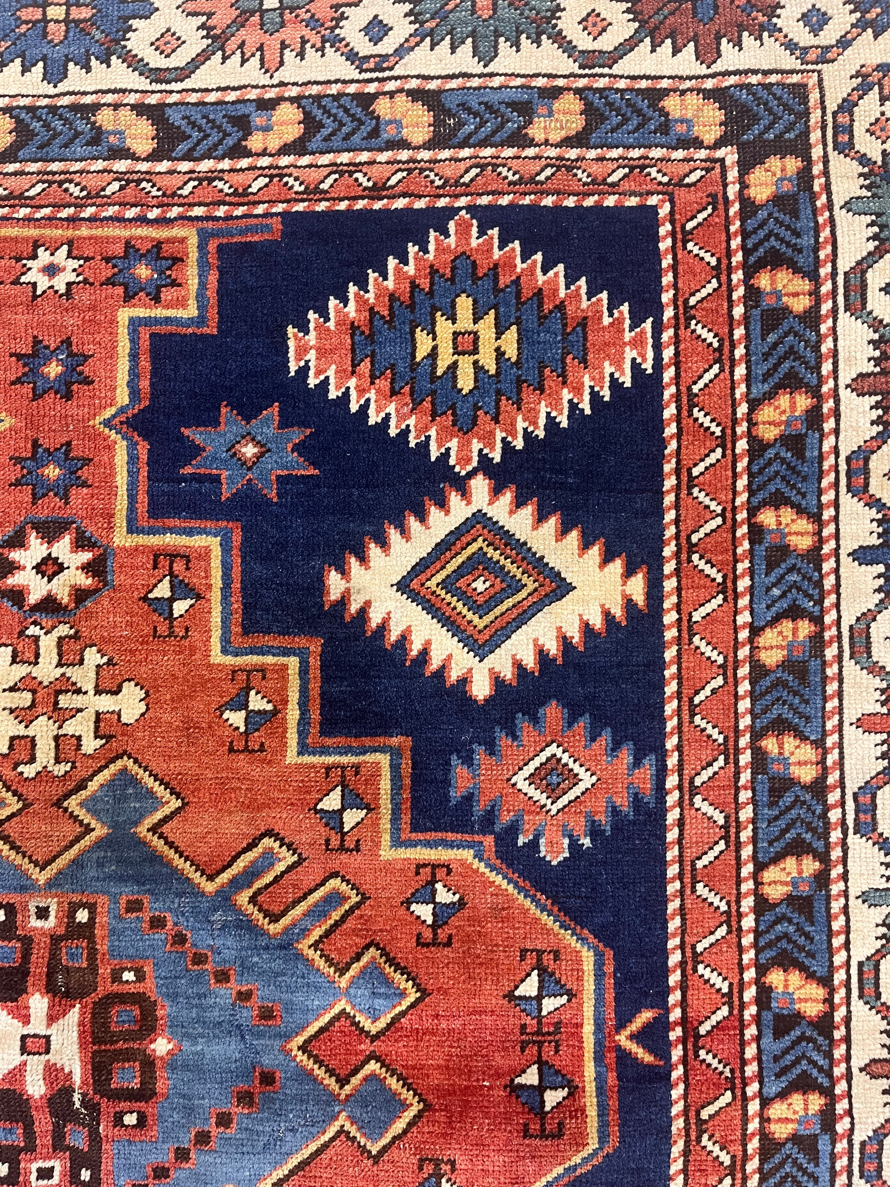 Antique Caucasian Shirvan Kuba Rug 4' 3" x 4' 7''