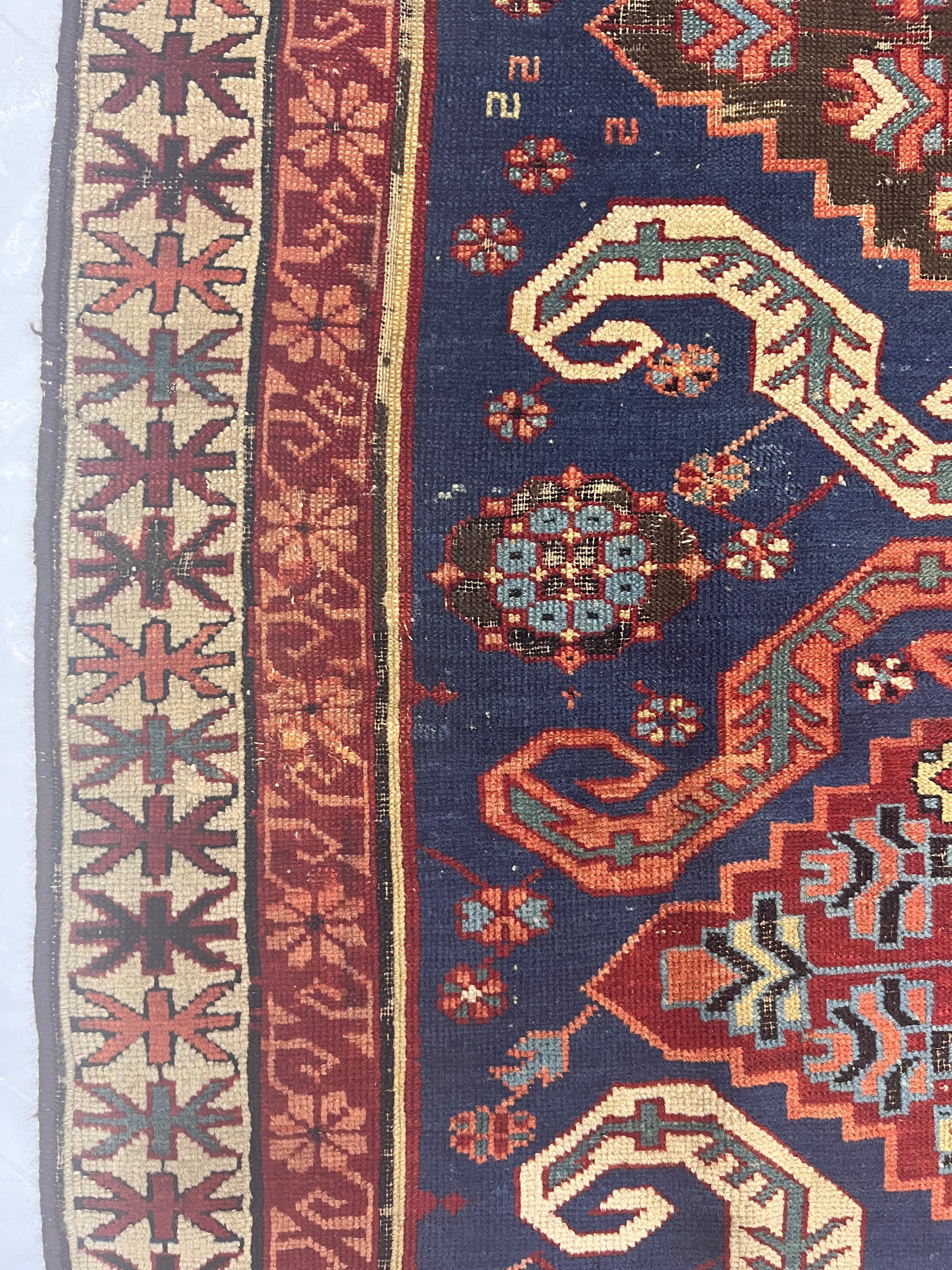 Antique Caucasian Zehour Rug 3'6" x 5' 8''