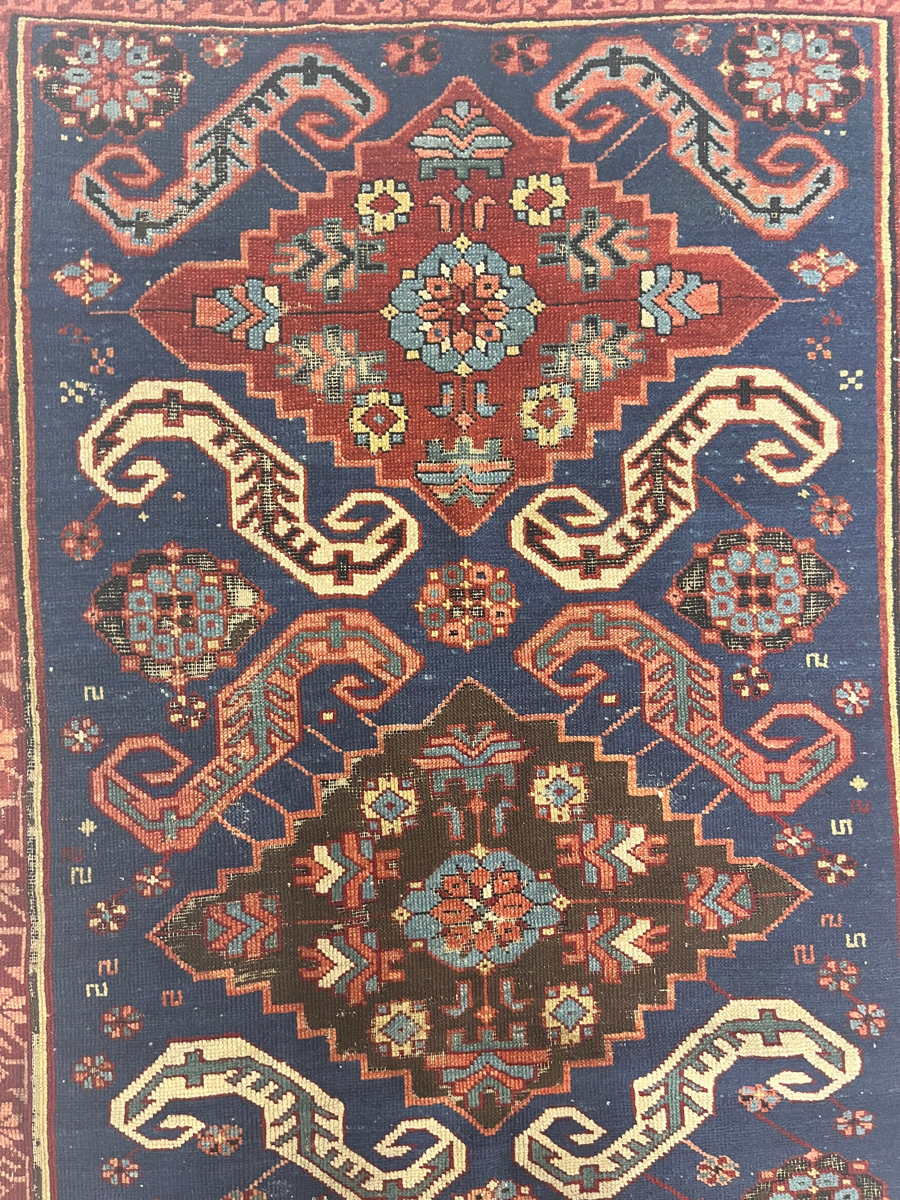 Antique Caucasian Zehour Rug 3'6" x 5' 8''