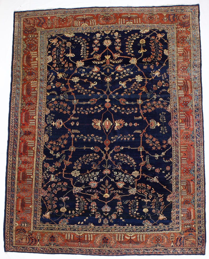 Antique  Mohajeran Sarouk Rug 8'10