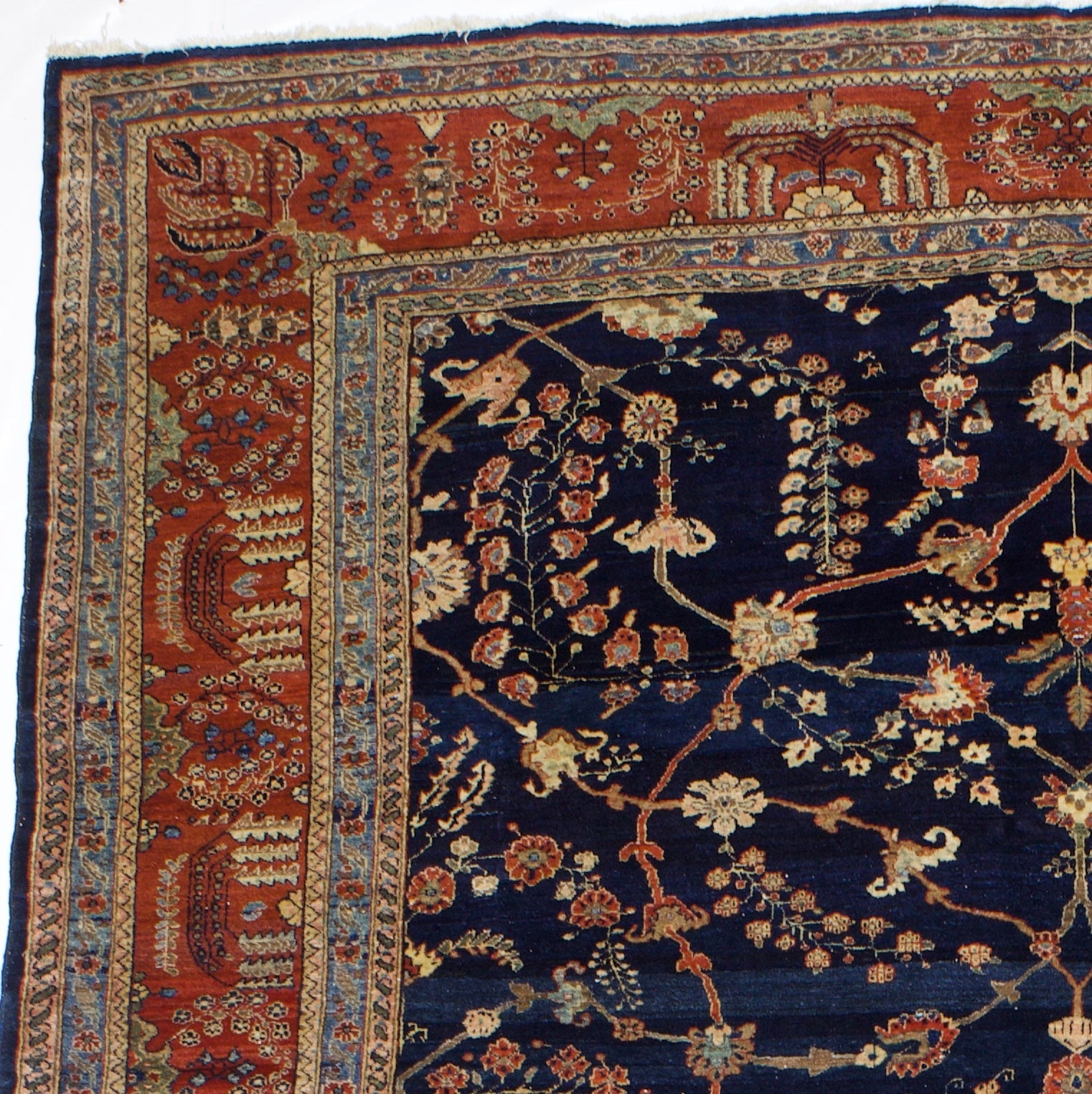 Antique  Mohajeran Sarouk Rug 8'10" x 11' 6''