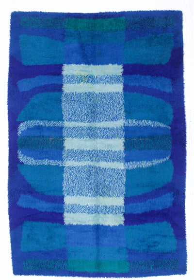 Scandinavian Artistic Mid Century Wool Rug 6' 6