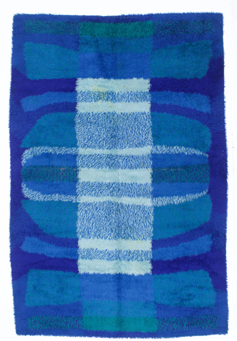 Scandinavian Artistic Mid Century Wool Rug 6' 6