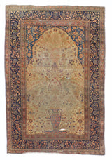 Antique Mohtasham Kashan Rug 4'4" x 6' 5"