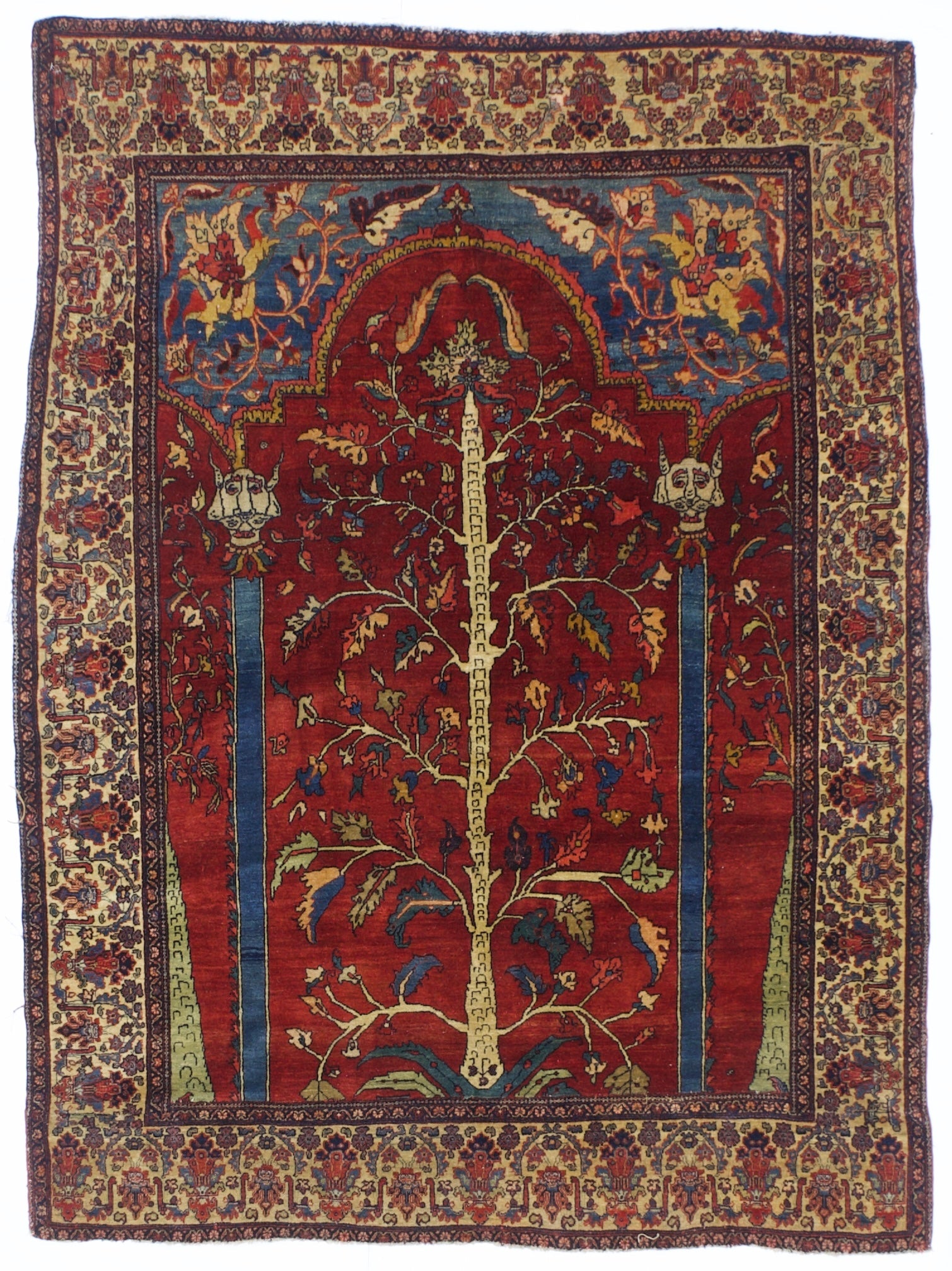 Antique Farahan Sarouk Rug 4'4" x 5' 9"