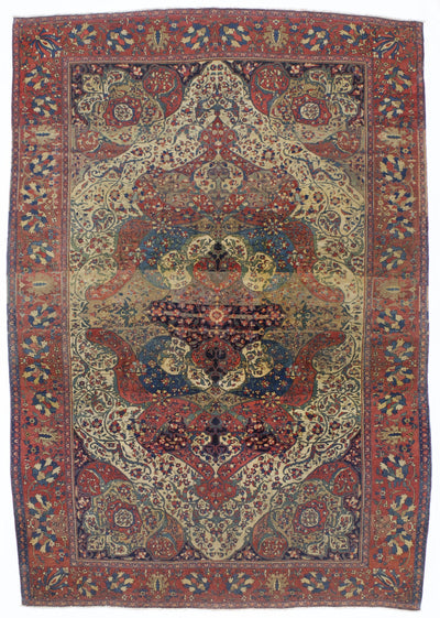 Fine Antique  Mohtasham Kashan Rug 6'11