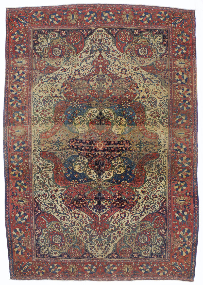 Fine Antique  Mohtasham Kashan Rug 6'11