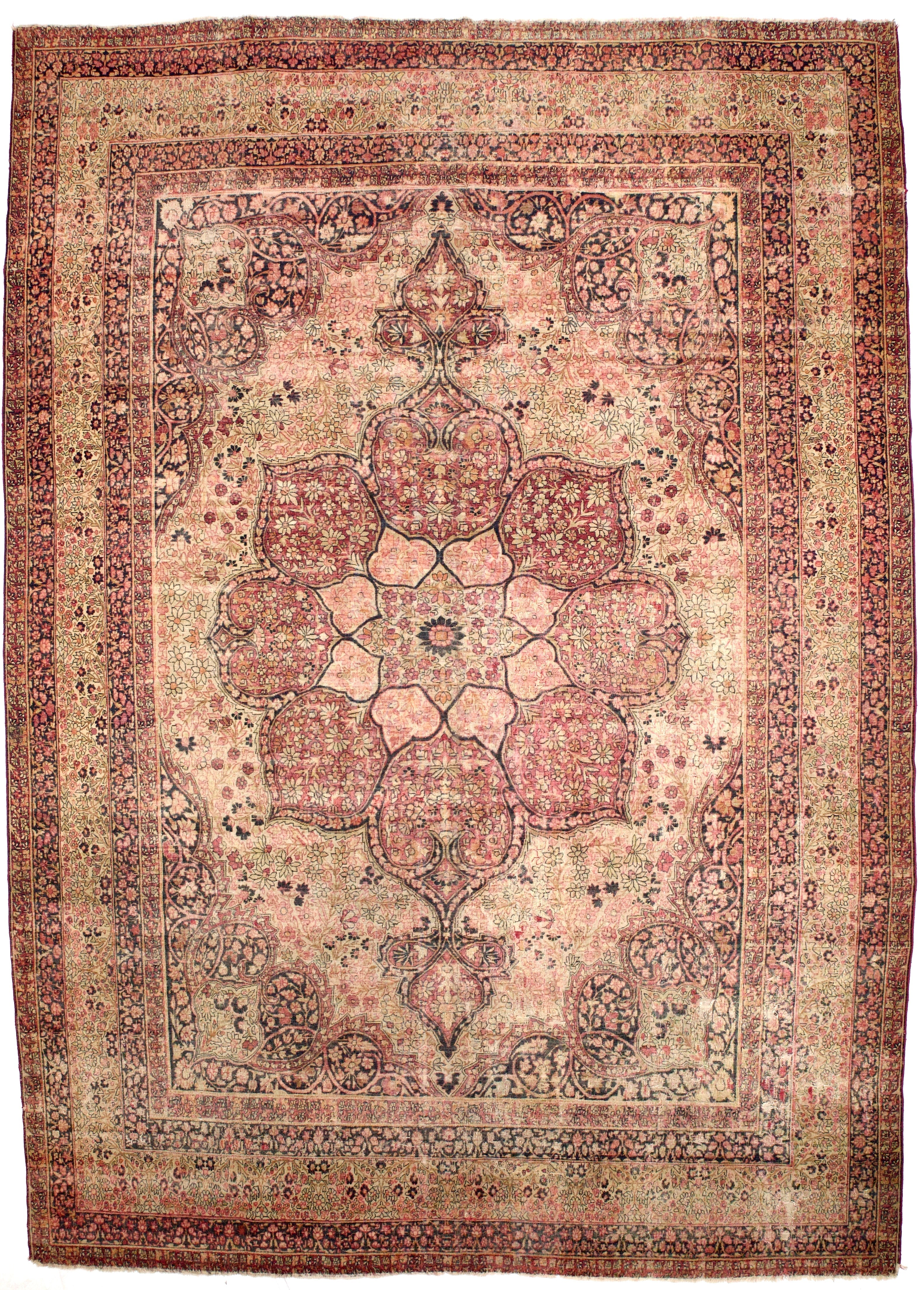 Antique  Lavar Kerman Rug 9' 0" x 13' 3''